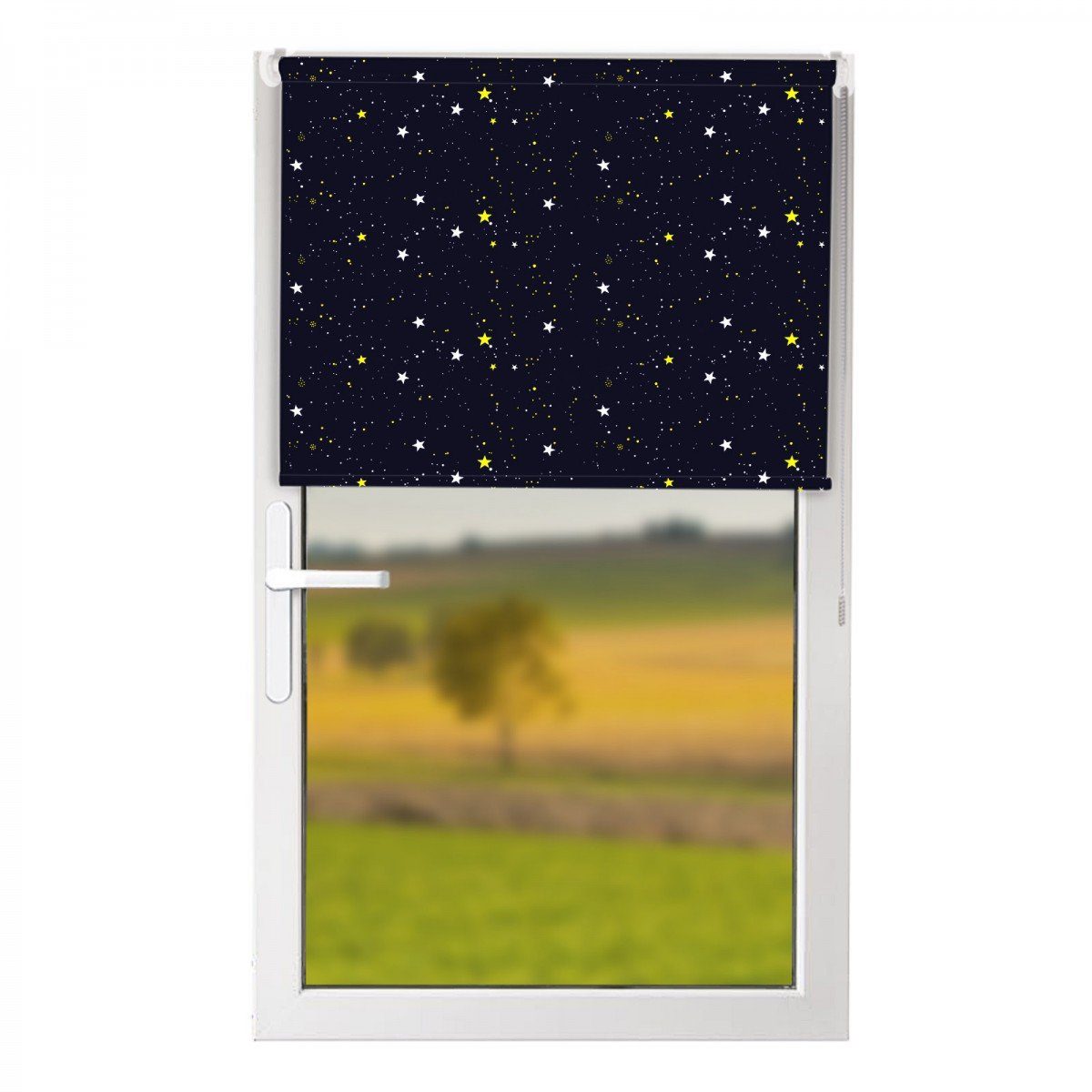 Verdunklungsrollo Klemmfix-Verdunkelungsrollo für Fenster, bonsport, 55 x 150 cm, Blau mit Sternen
