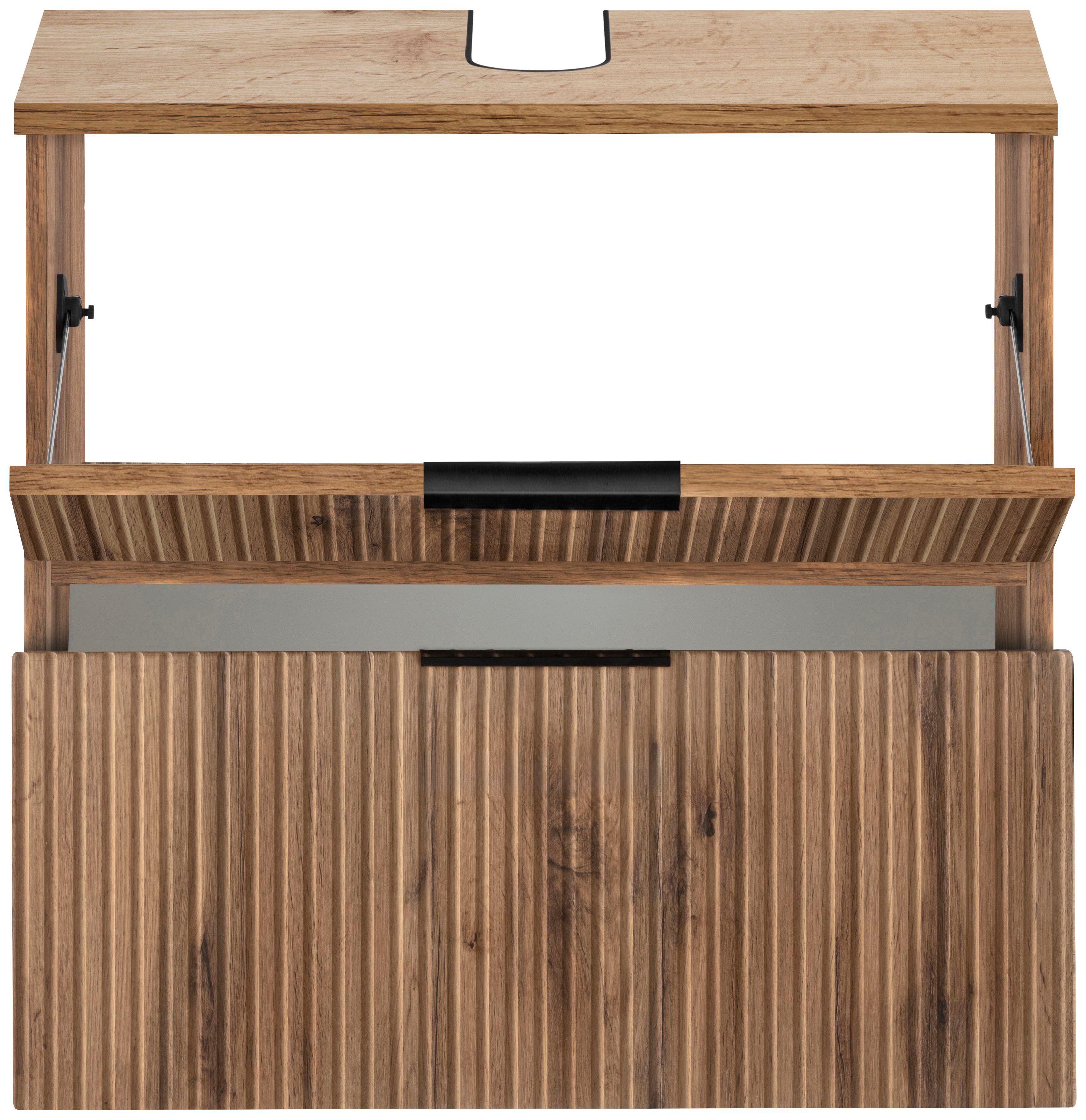 welltime Waschbeckenunterschrank Trento, verschiedene Ausführungen und Farben Badmöbel, Breite 60 cm, Beckenunterschrank auf Füßen, Made in Germany – Bild 4 von 5