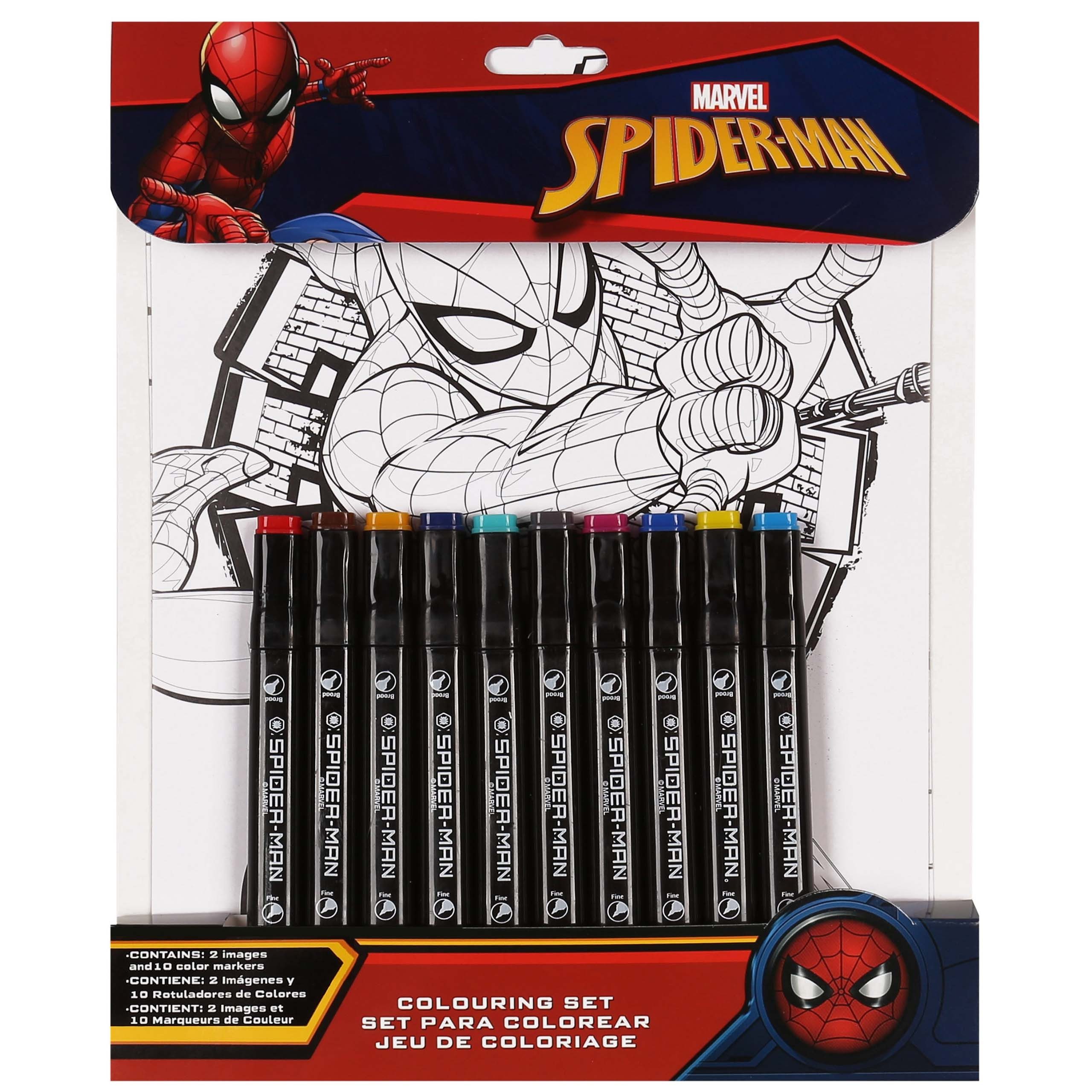 Sarcia.eu Malvorlage MARVEL Spider-Man Kreativset Kinder Malset doppelseitige Stifte