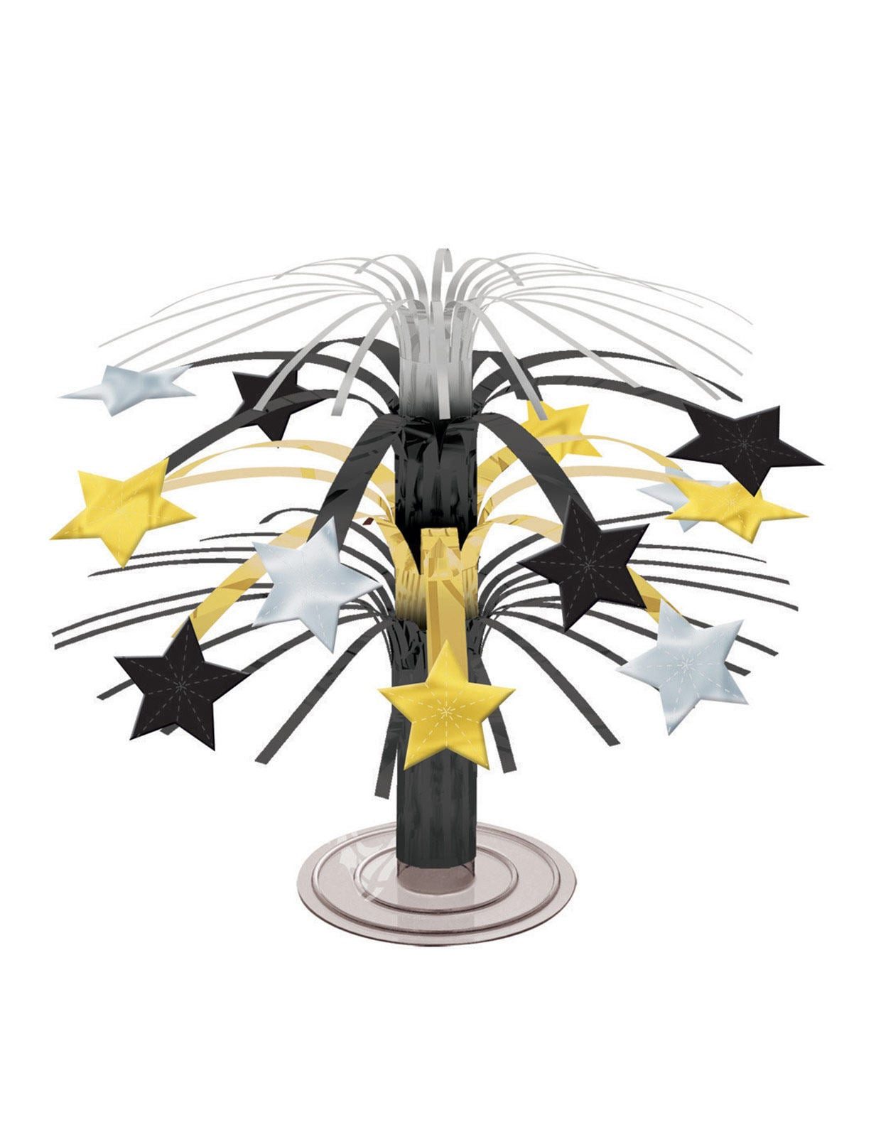 Riethmüller Kostüm Stern Tischschmuck Party-Deko gold-silber-schwarz 19cm
