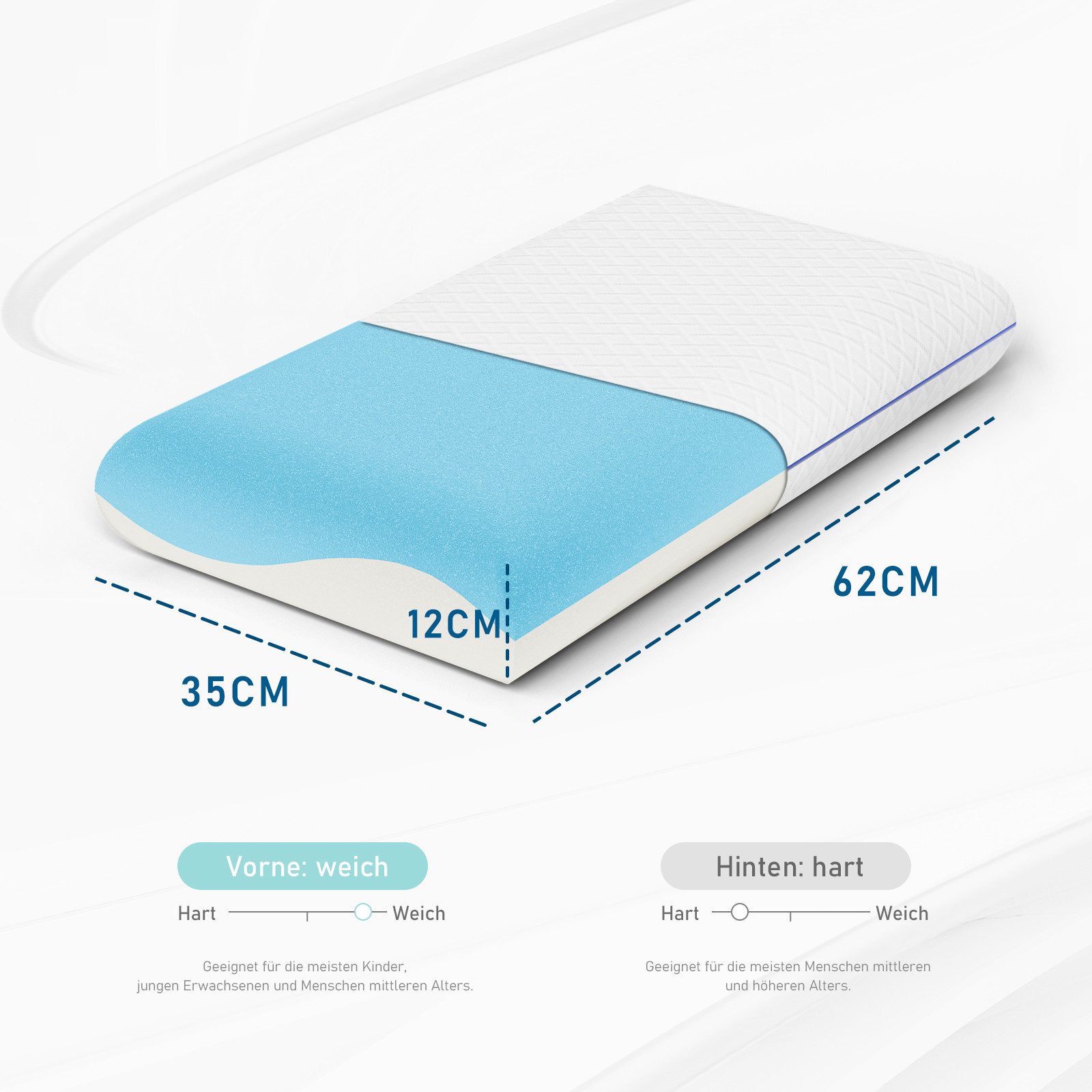 ROYGBIV Nackenstützkissen orthopädisches kissen, kopfkissen nackenschmerzen günstig online kaufen