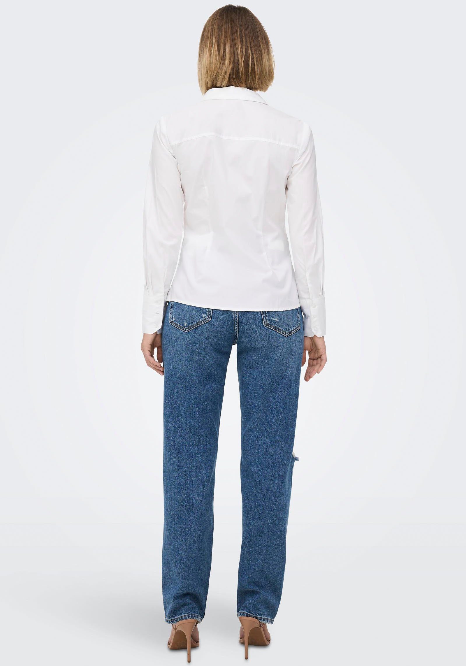 ONLY Klassische Bluse SHIRT White ONLFRIDA L/S