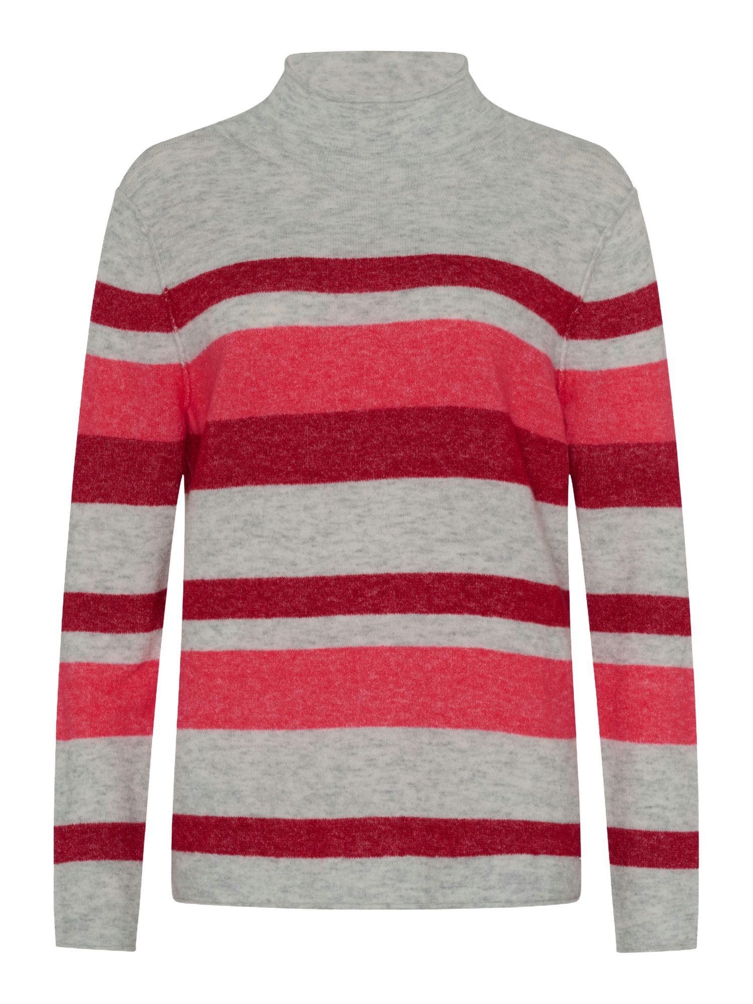 Brax Strickpullover rot,Basic,Wolle,Gestreift,Rollkragen,Lang,Regular Fit