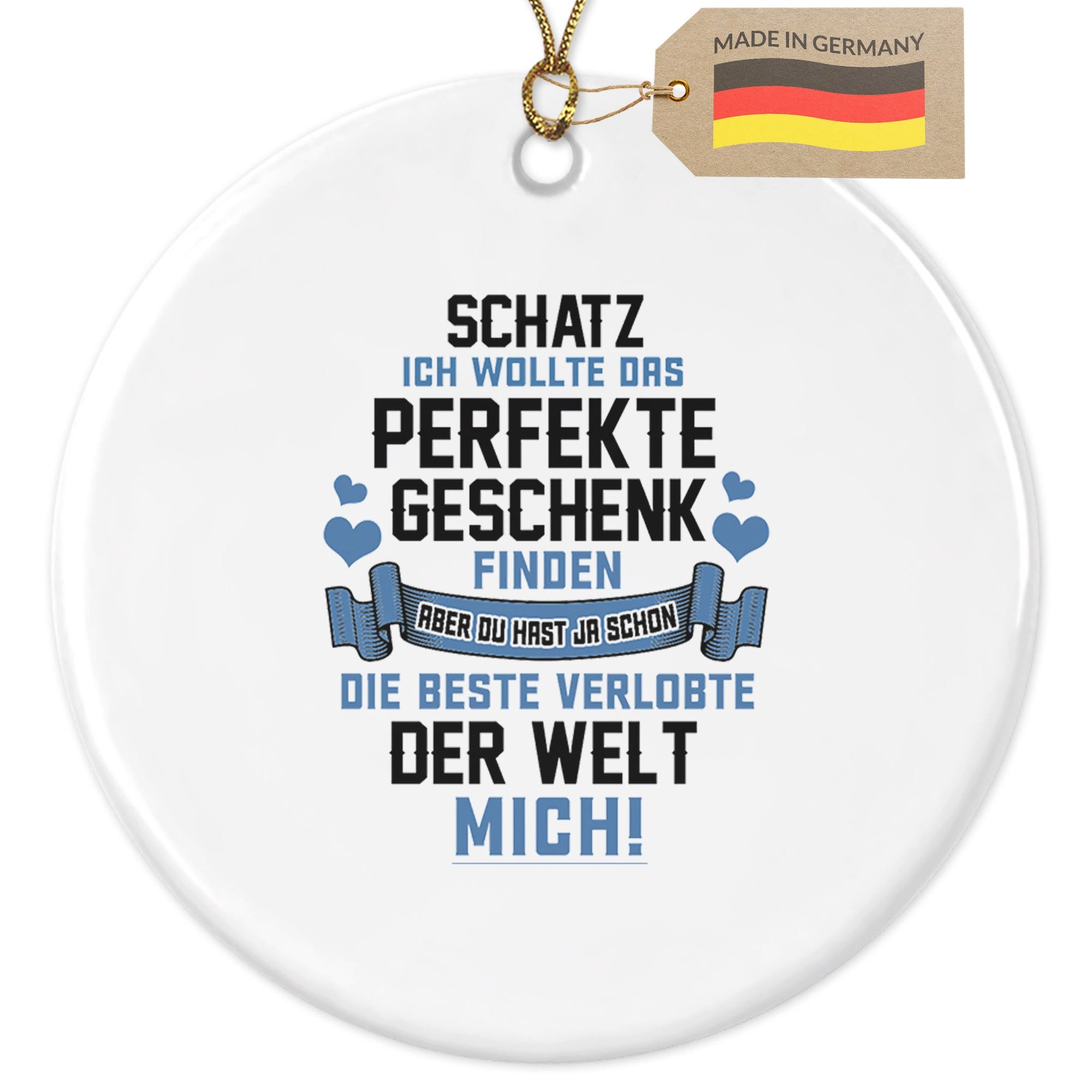 22Feels Weihnachtsbaumkugel Weihnachtsdeko Mann Verlobungsgeschenk Verlobter Groom To Be Anhänger, MADE IN GERMANY, KERAMIK