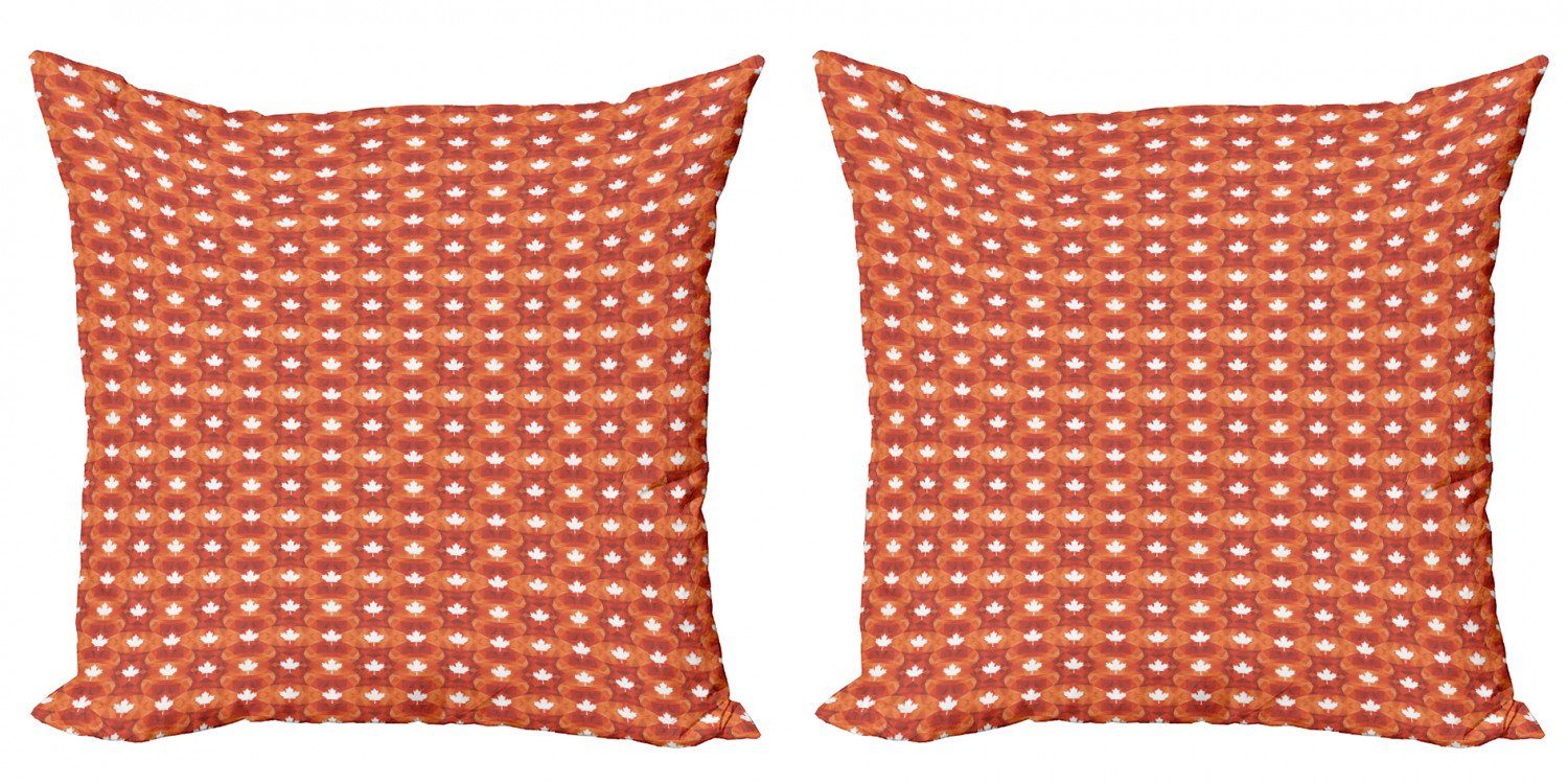 Kissenbezüge Modern Accent Doppelseitiger Digitaldruck, Abakuhaus (2 Stück), Burnt orange Maple Leaf auf Low Poly