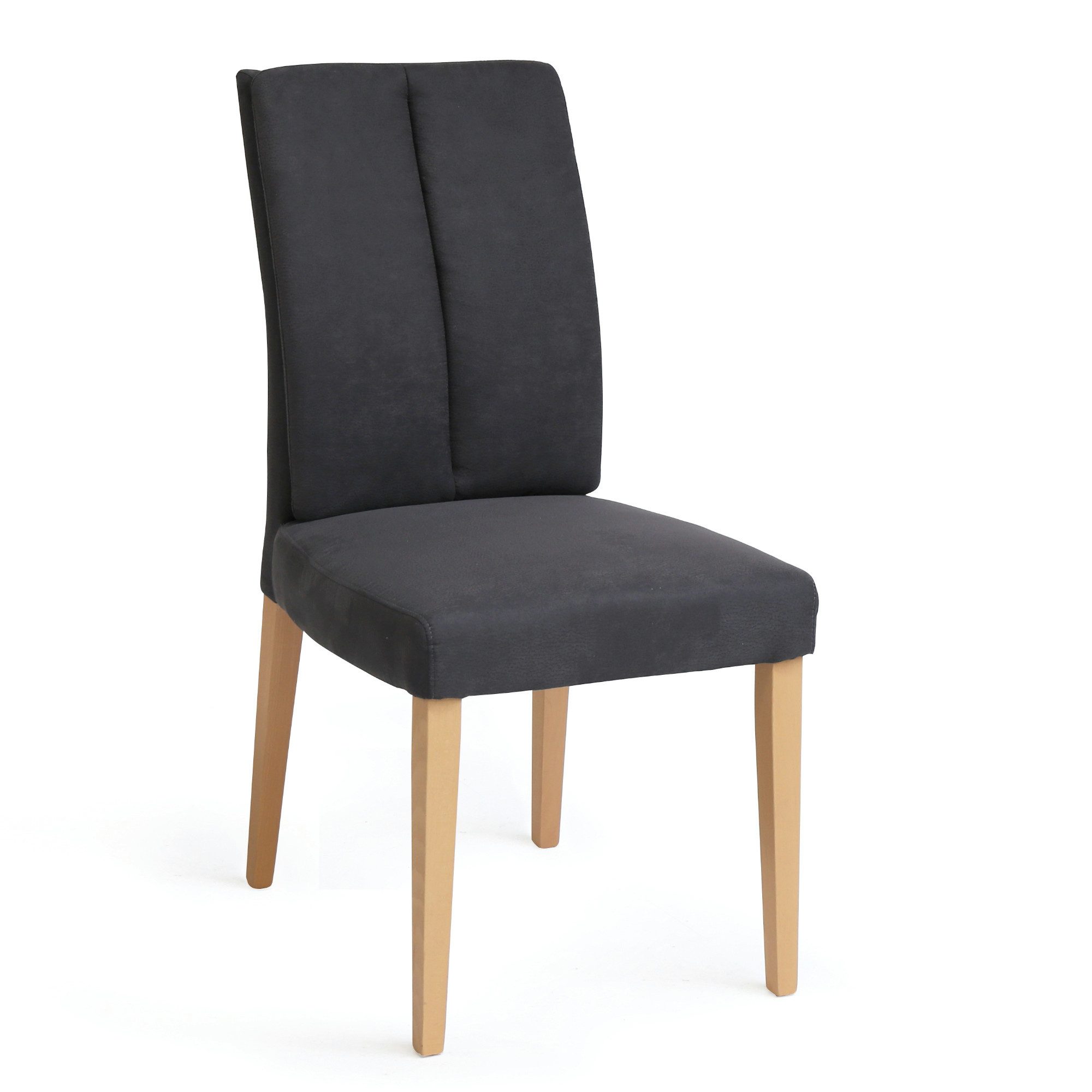 interbed Polsterstuhl Hamburg 4er Set Buche Natur lackiert Massivholz Anthrazit, mit Massivholzbeinen