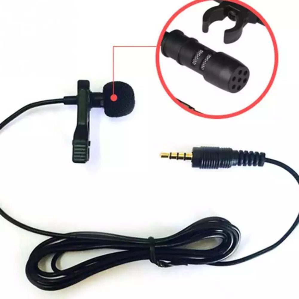 TradeNation Mikrofon Lavalier Ansteck Mikrofon 3.5mm Clip microphone Phone Laptop 1.5m (1-tlg), Ansteckclip – Bild 5 von 5