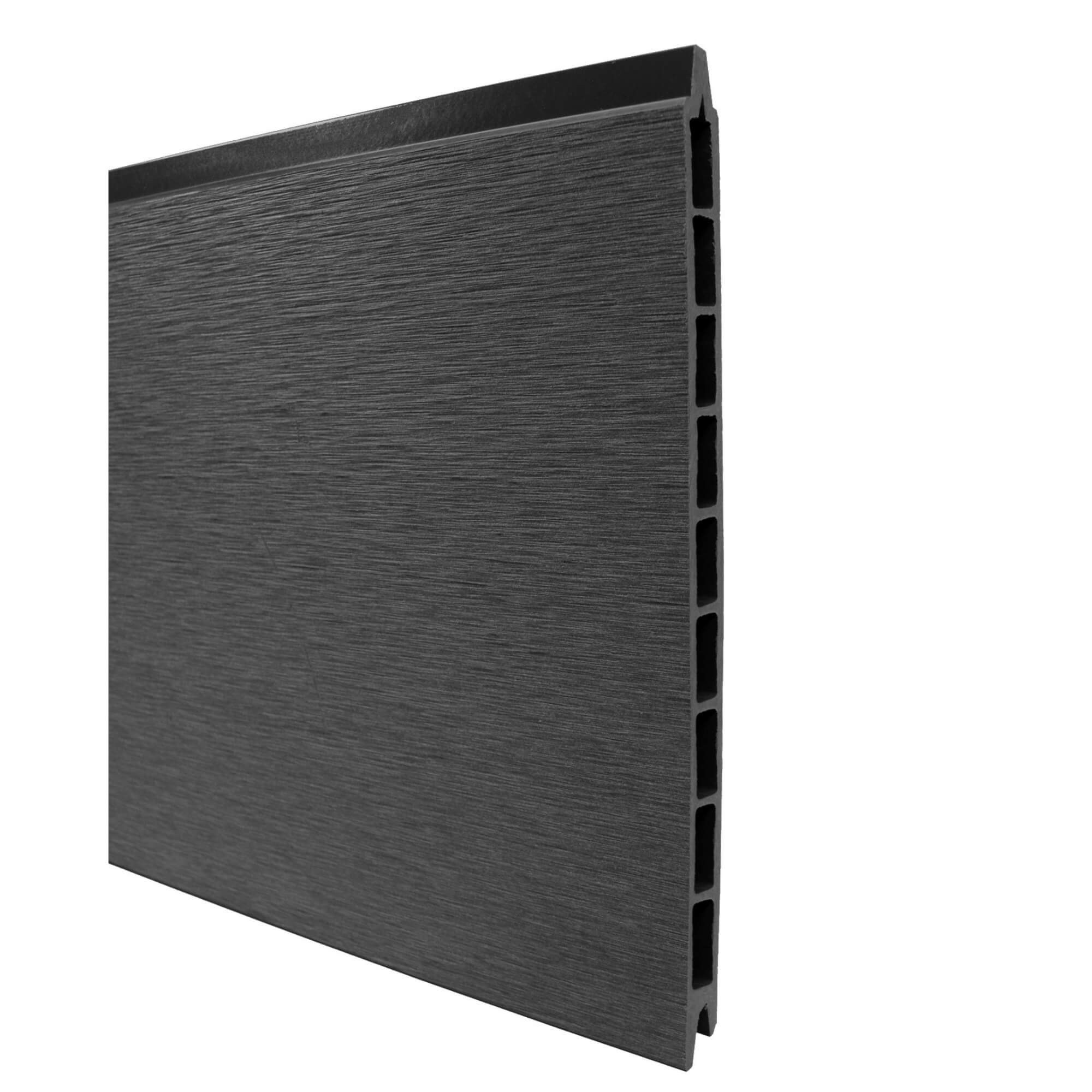 WPC Profi Zaun Komplettset Sichtschutzzaun Gartenzaun Alupfosten Anthrazit 180x180cm, (Komplettset, mit Start- und Abschlussleisten, Pfosten und Zubehör) – Bild 3 von 5