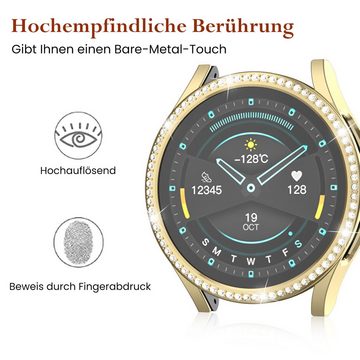 MAGICSHE Smartwatch-Hülle für Samsung Galaxy Watch 6,Hülle Schutzfolie 40mm/44mm, Displayschutz mit Diamanteinlage