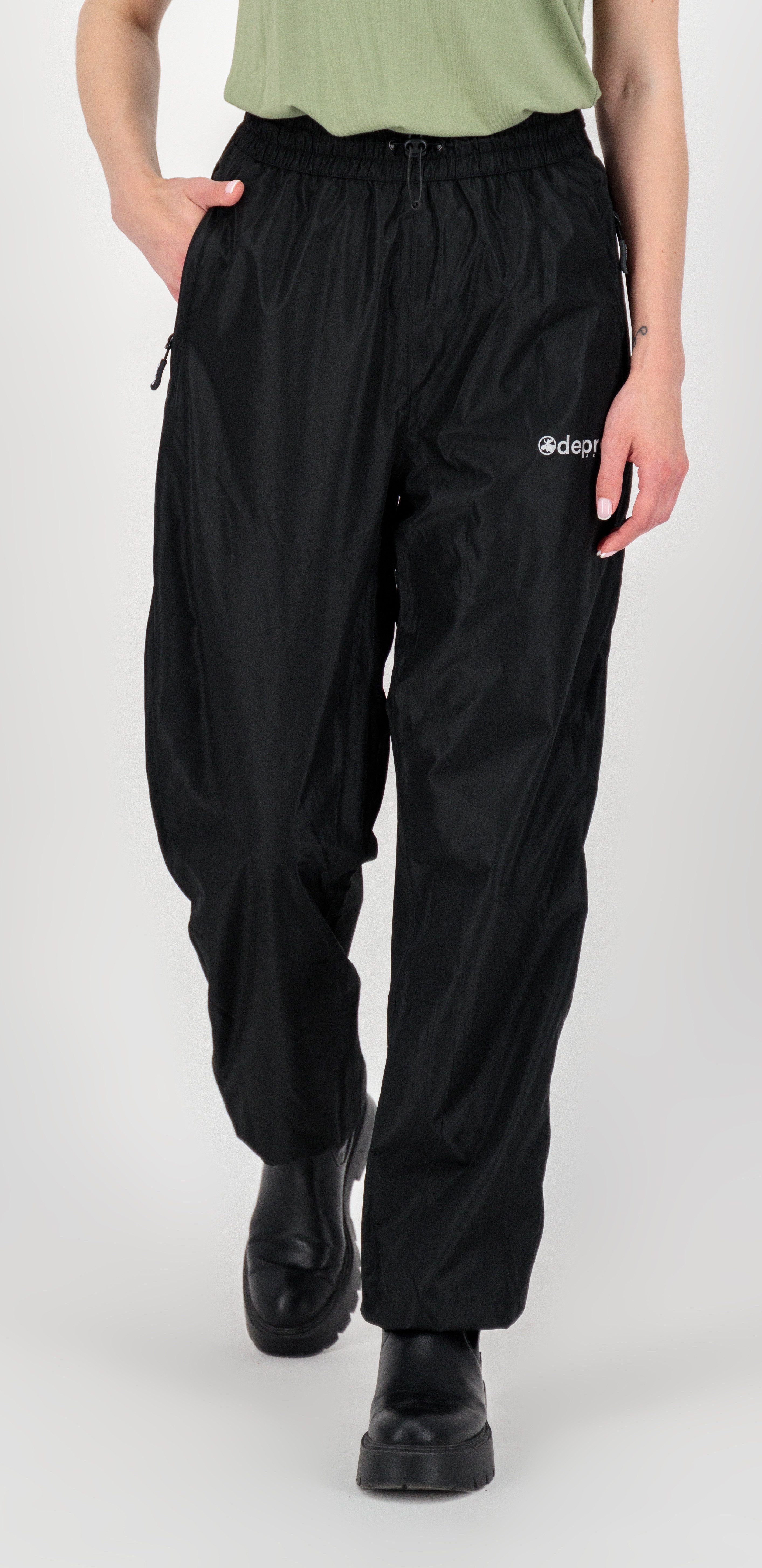DEPROC Active Regenhose KORSIKA RAIN WOMEN CS durchgehende seitliche Reißverschlüssen