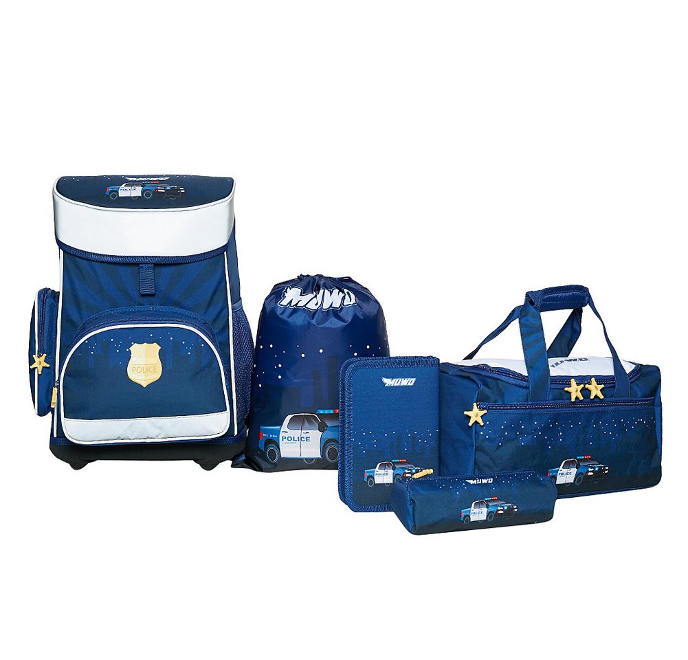 MUWO Schulranzen Kinder Schulranzen Set 5-tlg. verschiedene Motive