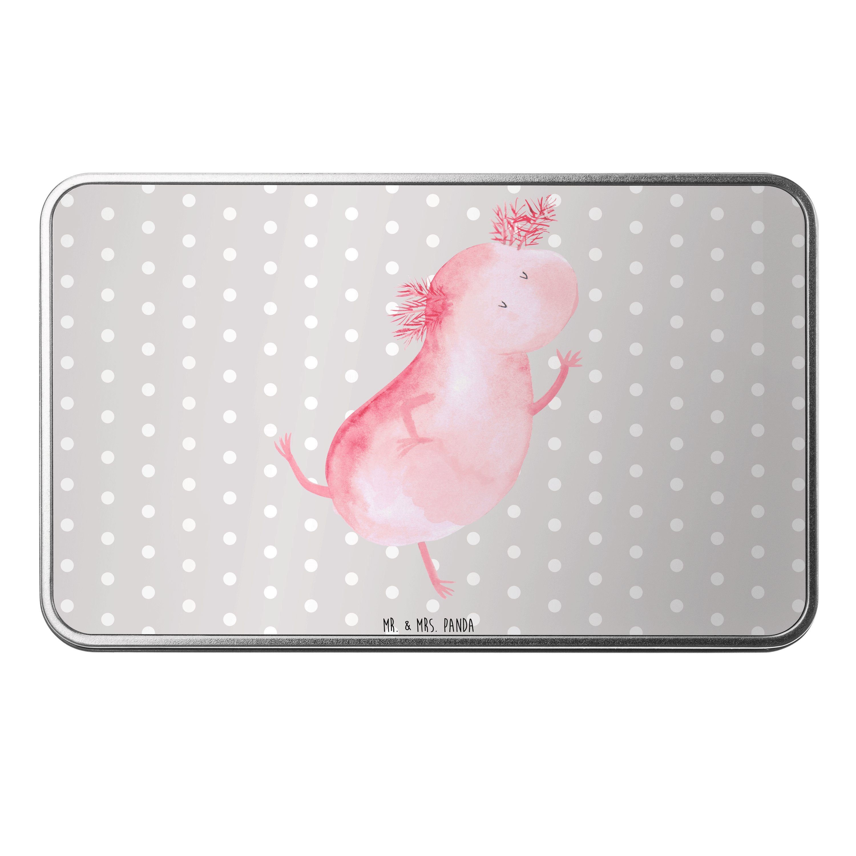 Mr. & Mrs. Panda Dose Axolotl tanzt - Grau Pastell - Geschenk, Sterne, Molch, Schwanzlurch, (1 St)