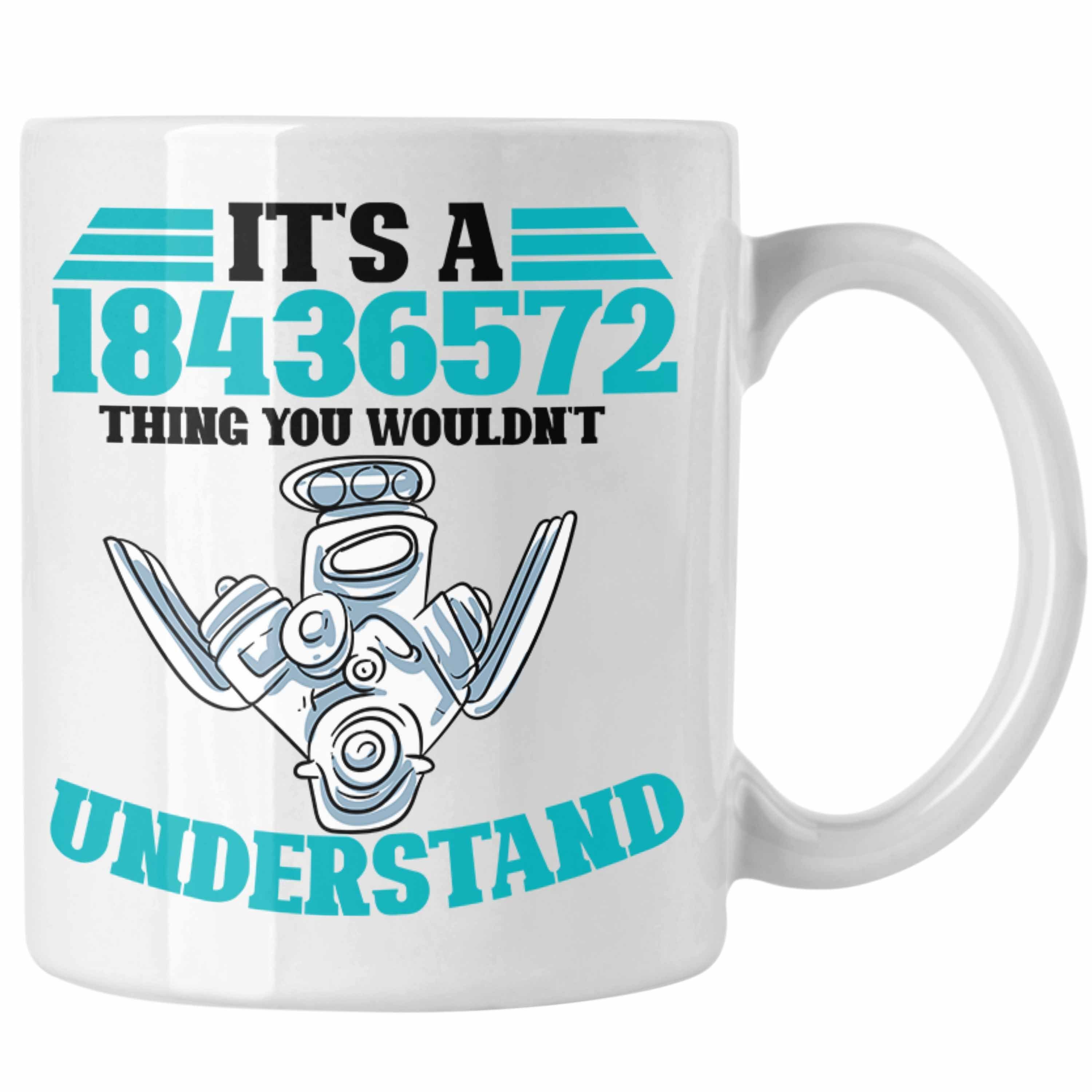 Zündfolge V8 Motor Tasse Kaffeebecher Tasse Weiss Trendation Geschenk Tuner Männer