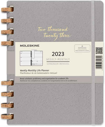 MOLESKINE Buchkalender, 12 Monats Life Kalender Mit Spiralbindung 2023 - Wochen-Monatskalender - Hard Cover