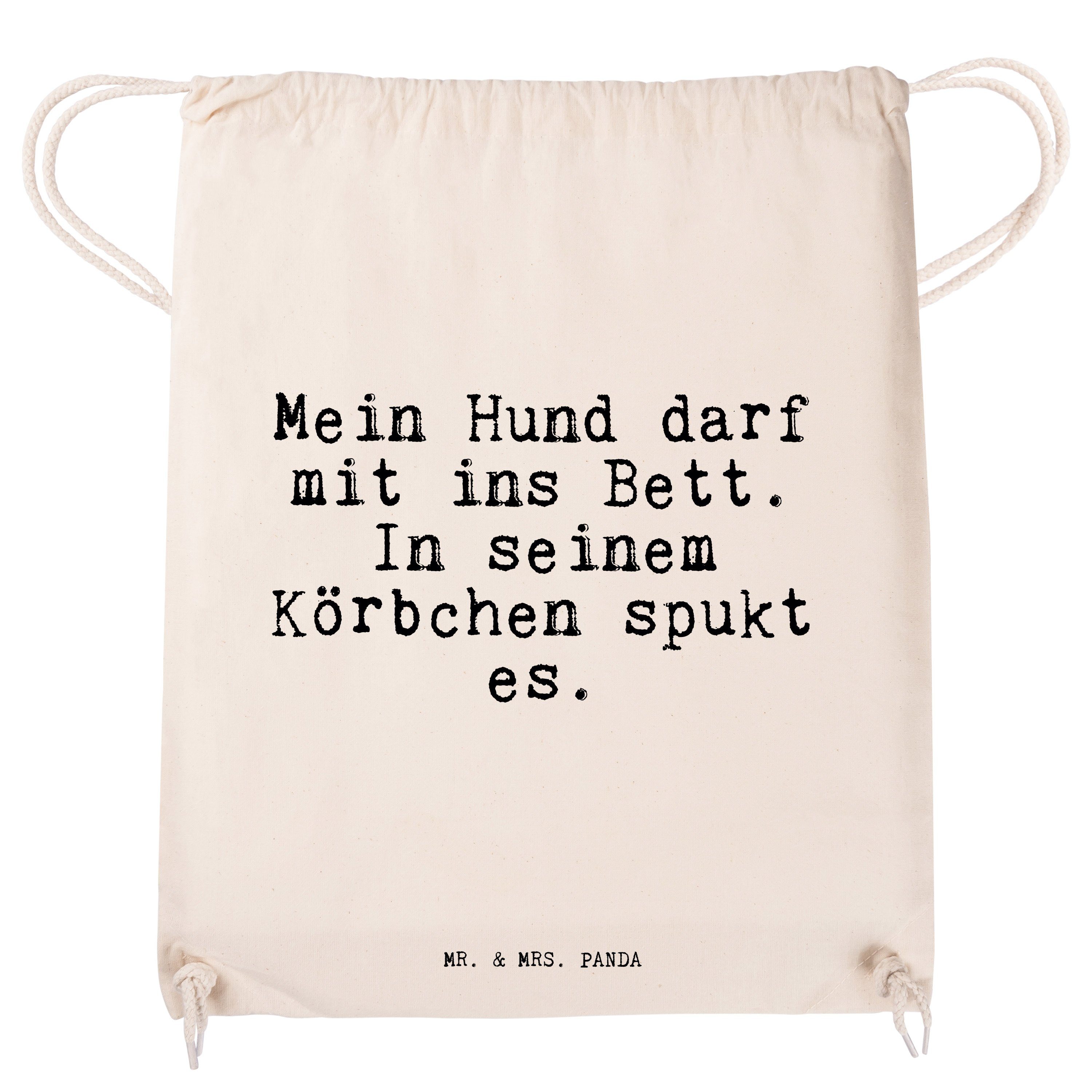 Sporttasche Körbchen, Geschenk, Hund darf Tasche, - Panda Zit mit... (1-tlg) Mein - Transparent Mr. Mrs. &