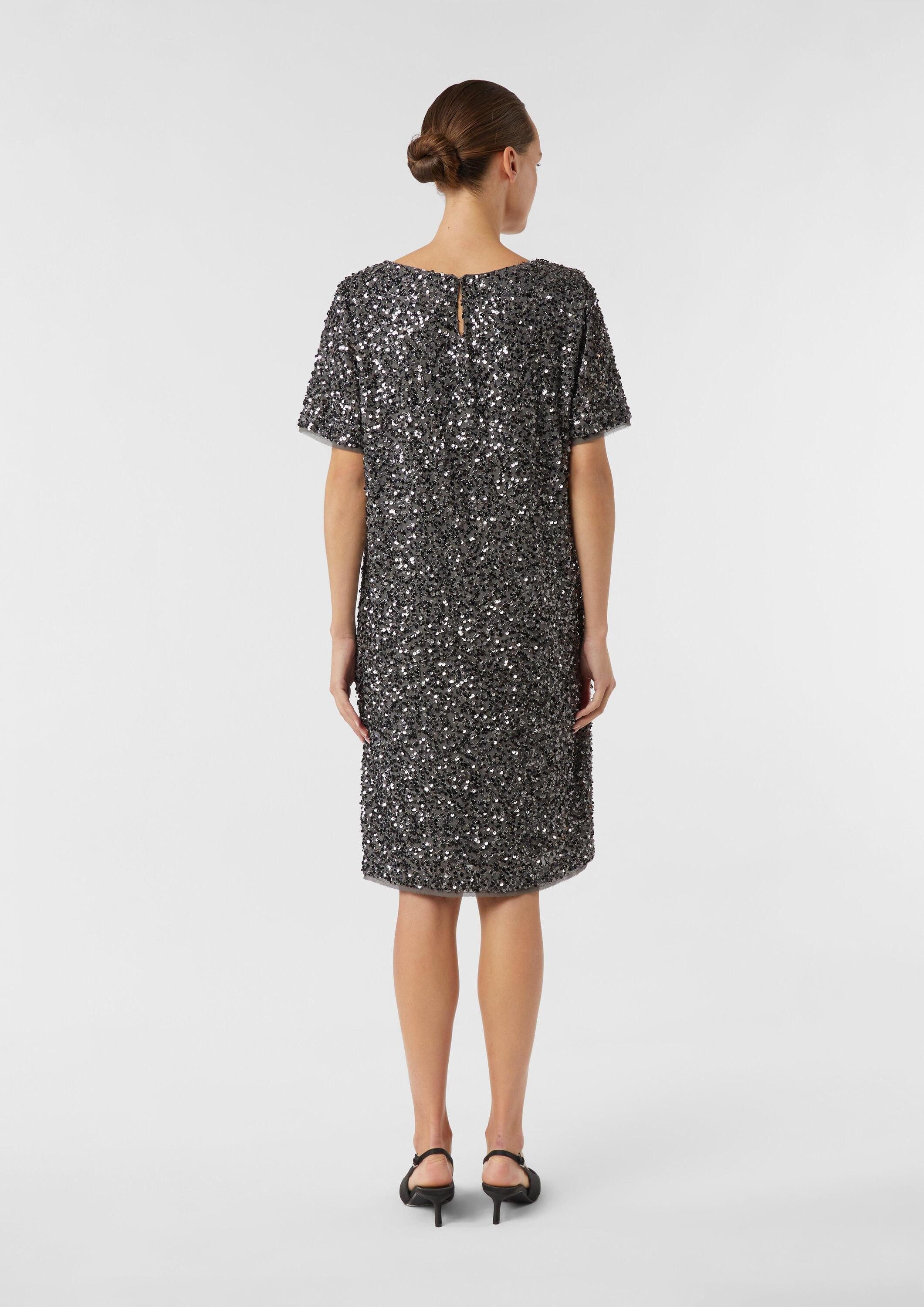 comma Minikleid Kleid Kurzes Kleid mit Pailetten