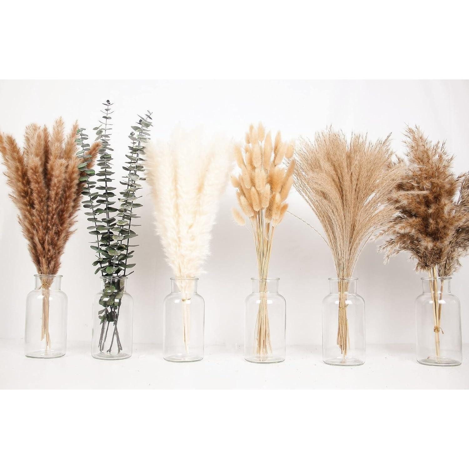 Trockenblume 110-teiliges Set getrocknete Boho-Pampasgras-Deko für Hochzeiten, LuxusKollektion