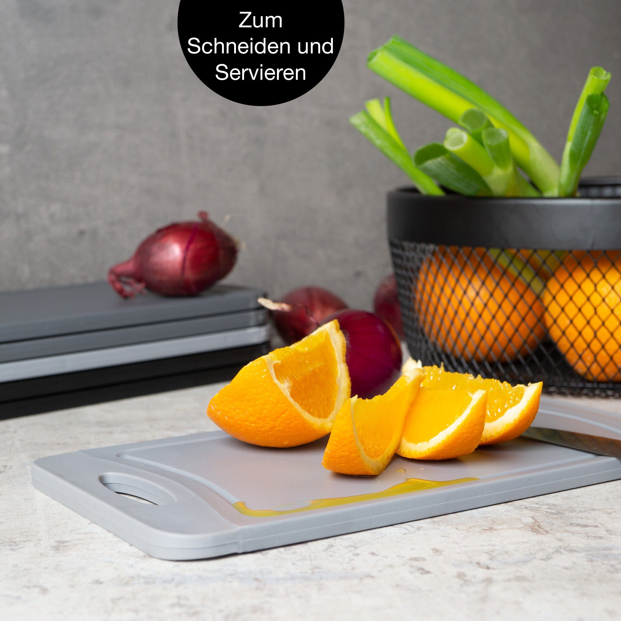 Moritz & Moritz Schneidebrett Frühstücksbrettchen, Kunststoff, (6er Set, 6-St), 14x25cm