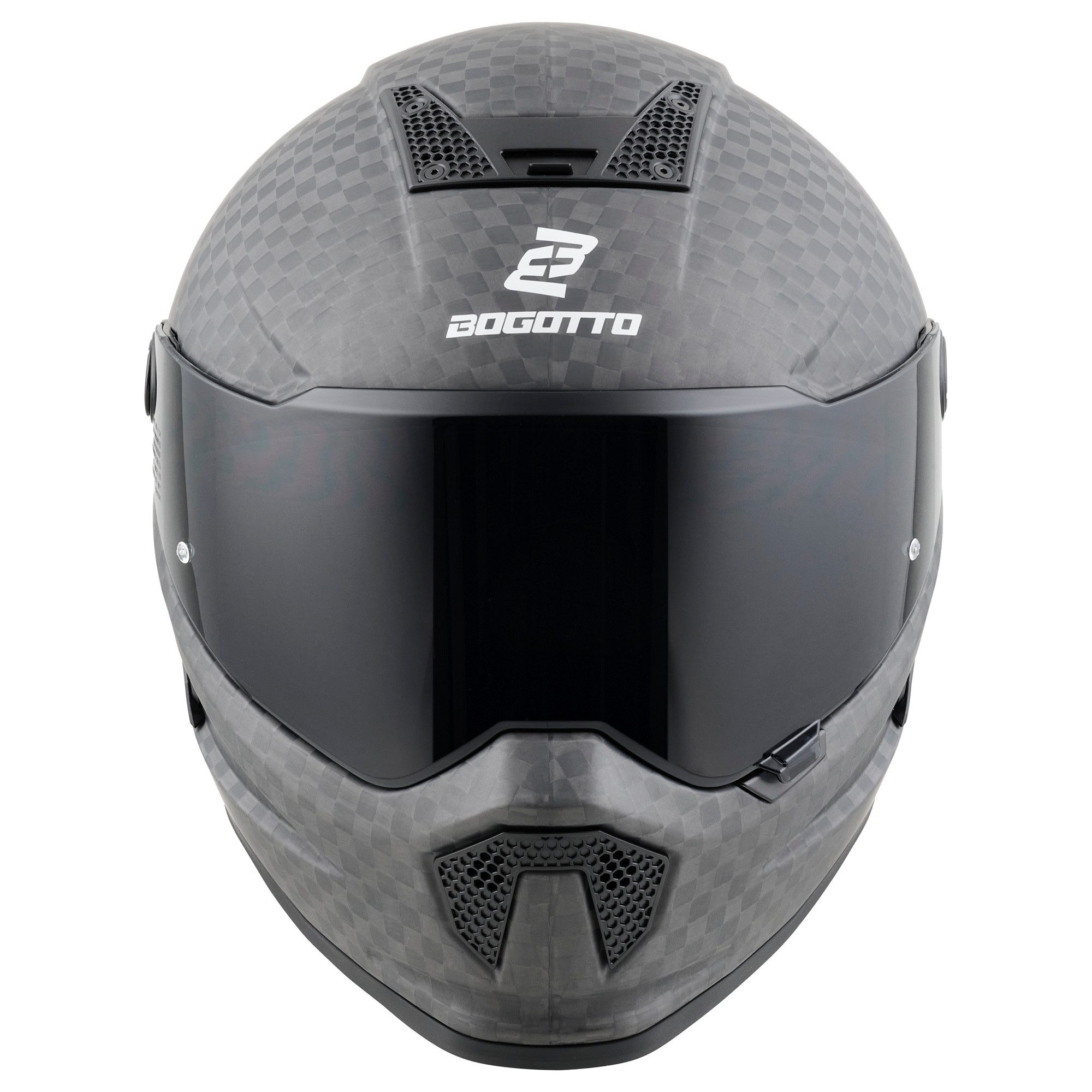 Bogotto Motorradhelm Rapto CheckR Carbon Helm, vorbereitet für Kommunikationssystem,geeignet für Brillenträger,v