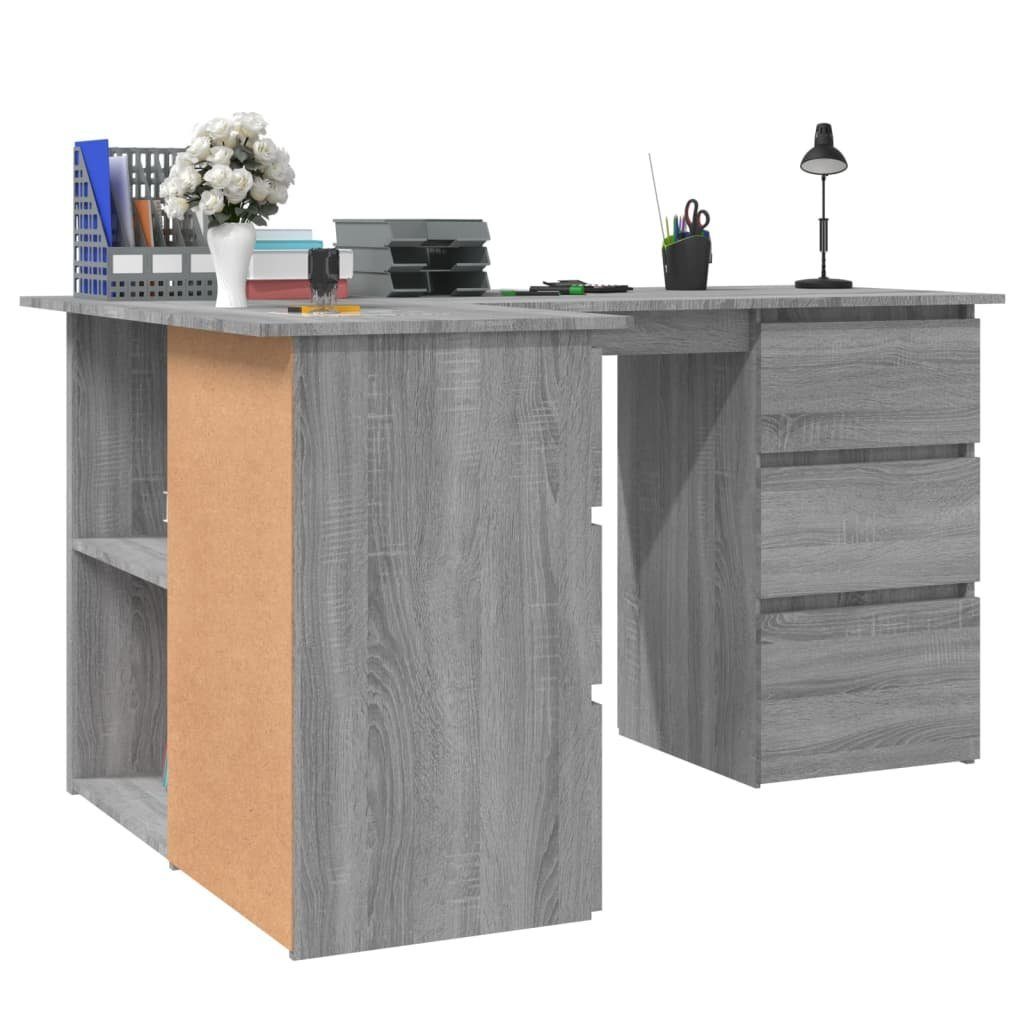 Grau cm Sonoma Eckschreibtisch Holzwerkstoff Schreibtisch furnicato 145x100x76