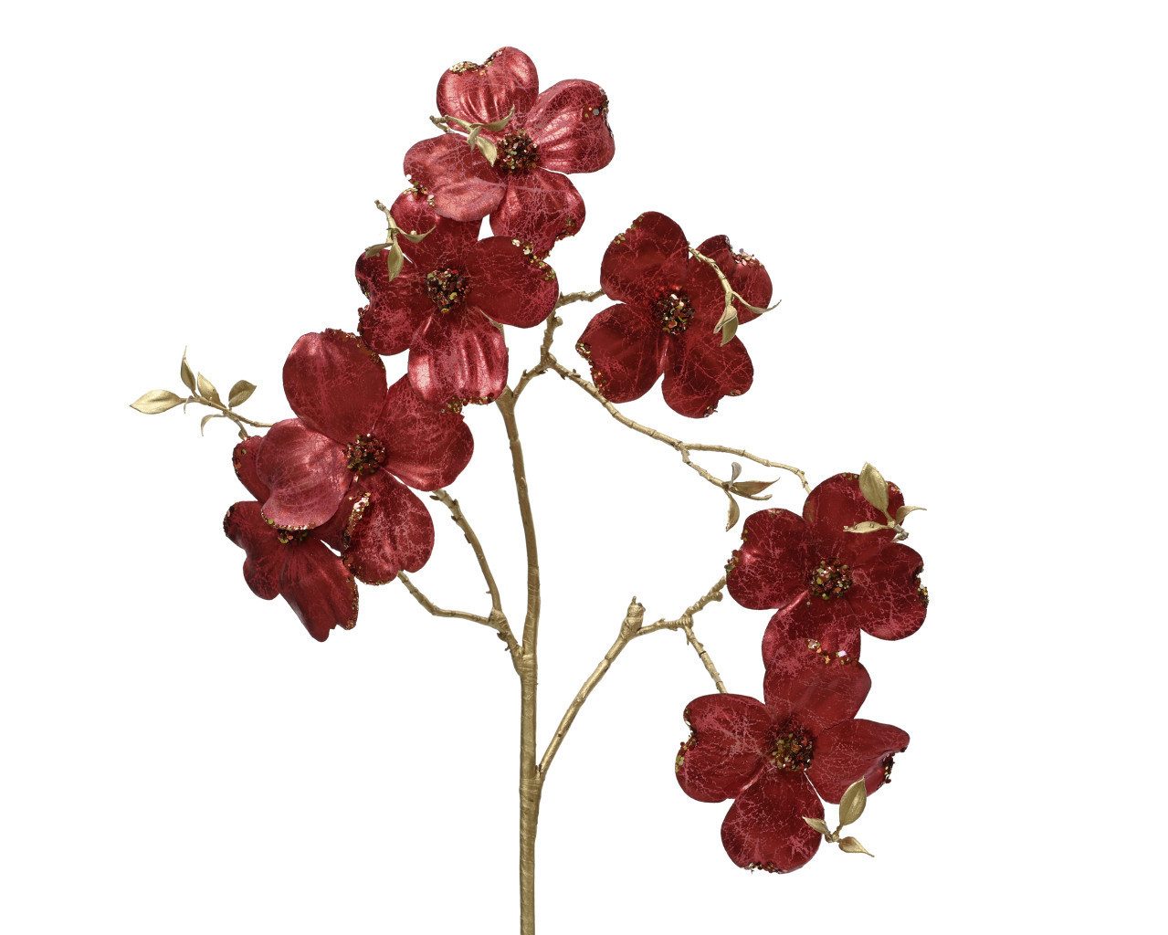 Everlands Weihnachtsfigur Everlands Weihnachtsdeko Blume 24 x 3 x 90 cm rot