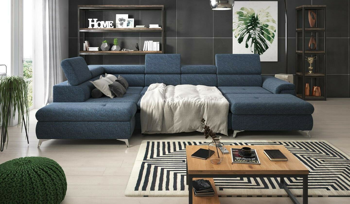 JVmoebel Ecksofa, Ecksofa Sofa Couch Polster Bettfunktion Couch U Form  Couchen Möbel Sofas Neu online kaufen | OTTO