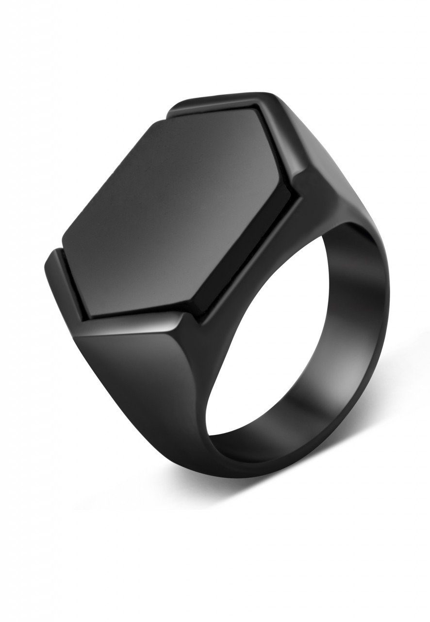 Siegelring Abyss Ring Mattschwarz - Schwarz EU 65 - UK V - US 11