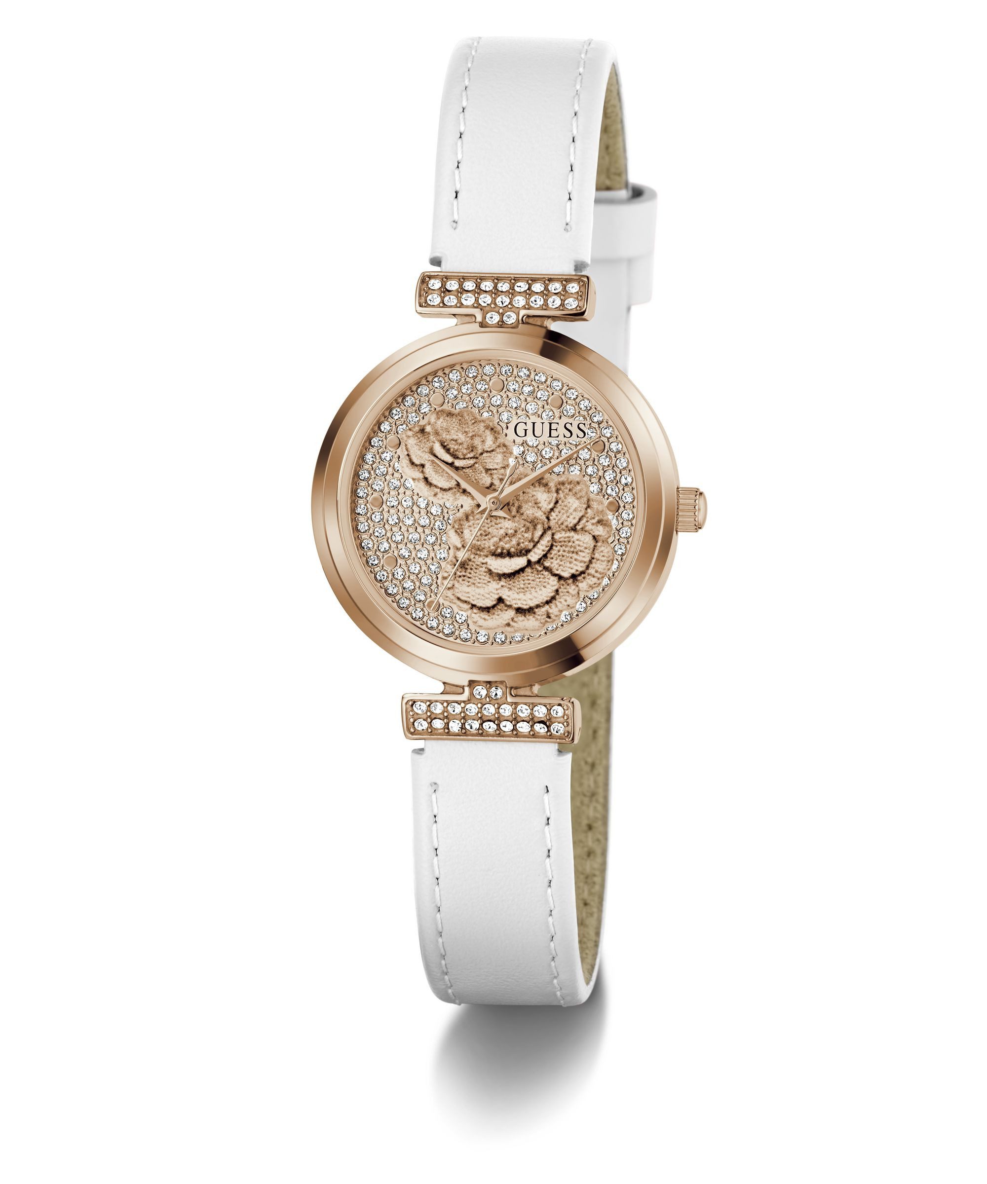 Guess Quarzuhr ARRAY GW1046L4, Armbanduhr, Damenuhr, Lederarmband, analog