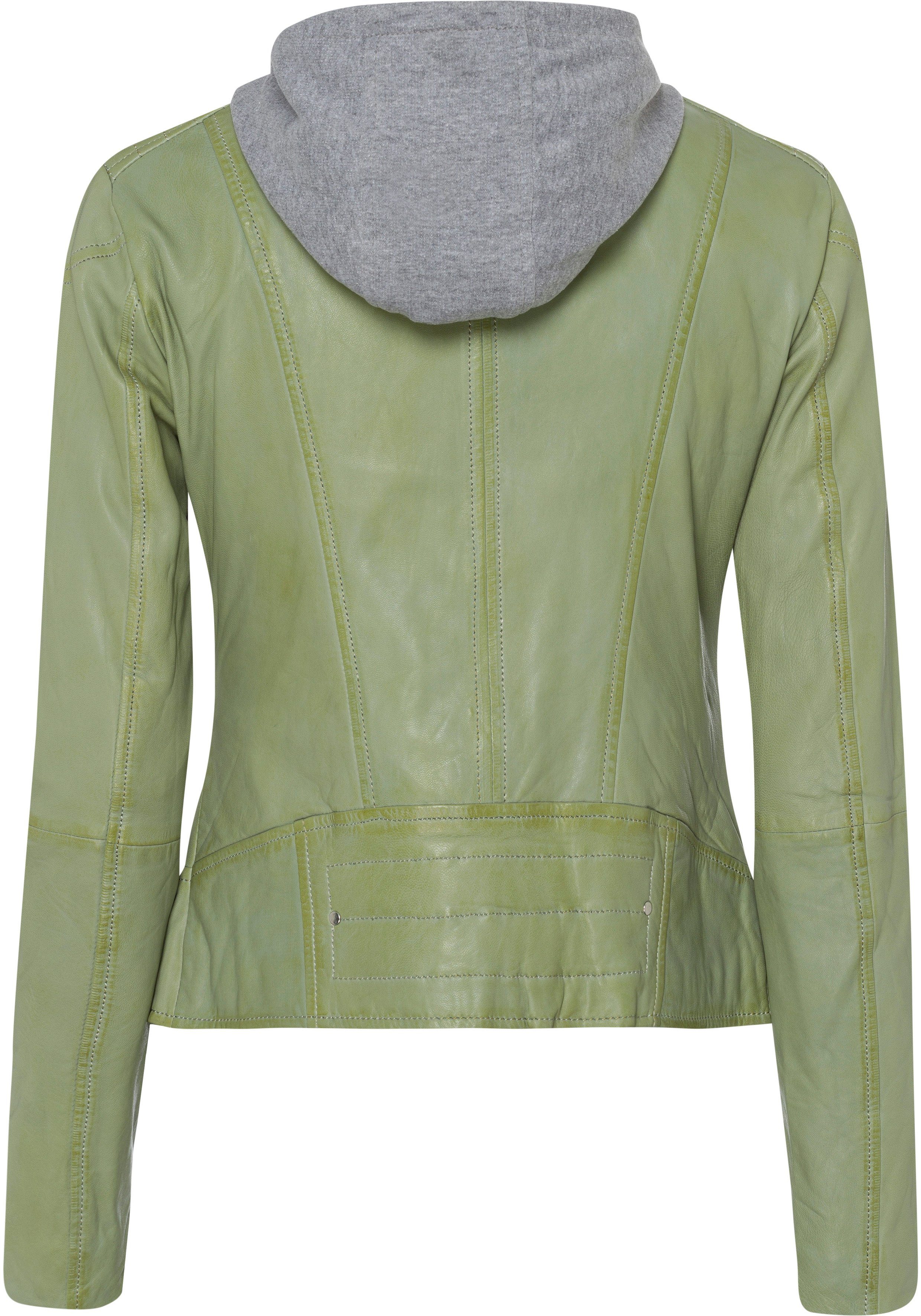 Maze Lederjacke mit glitzerndem Statementprint innen günstig online kaufen