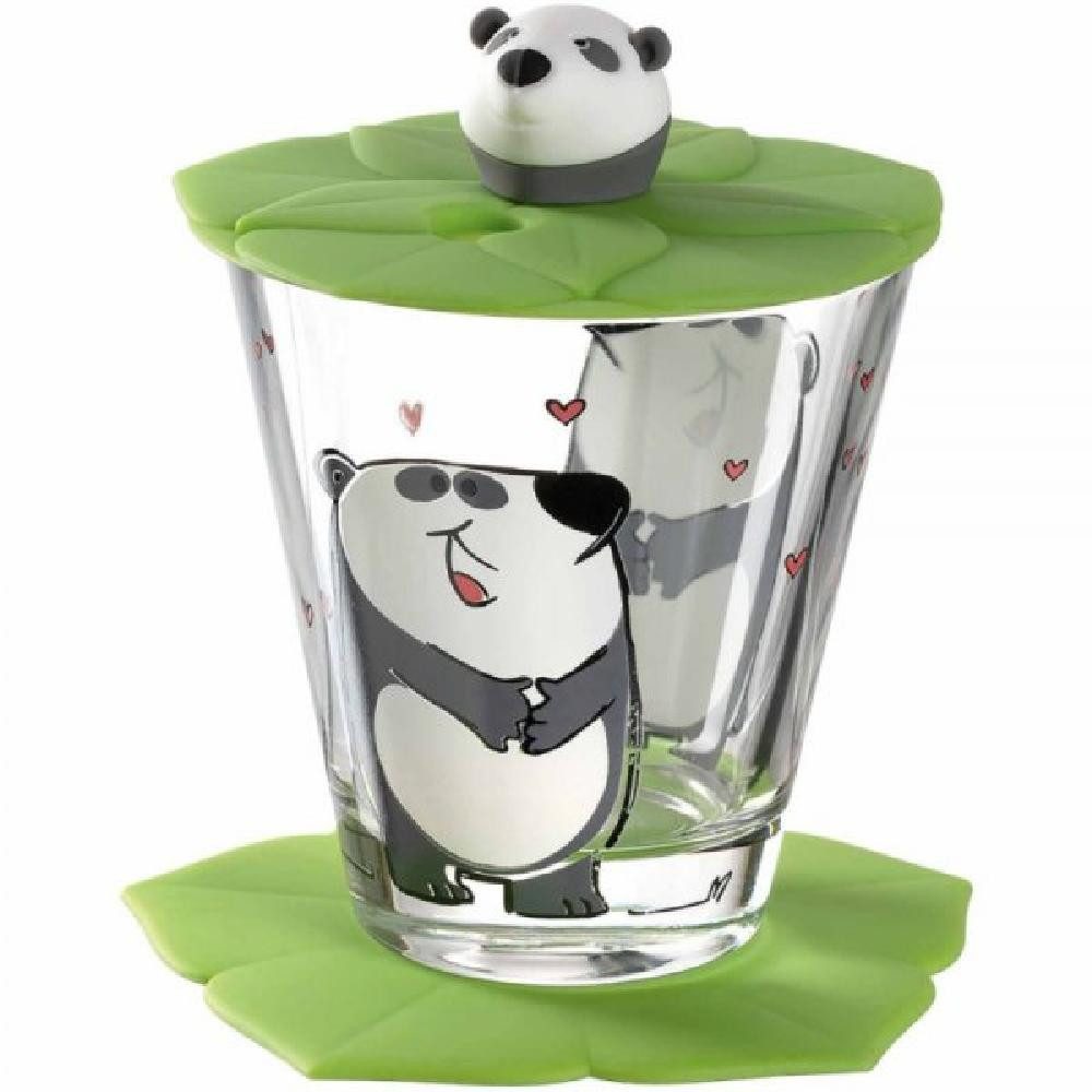 LEONARDO Longdrinkglas Leonardo Kindertrinkset Bambini Panda (3-teilig)