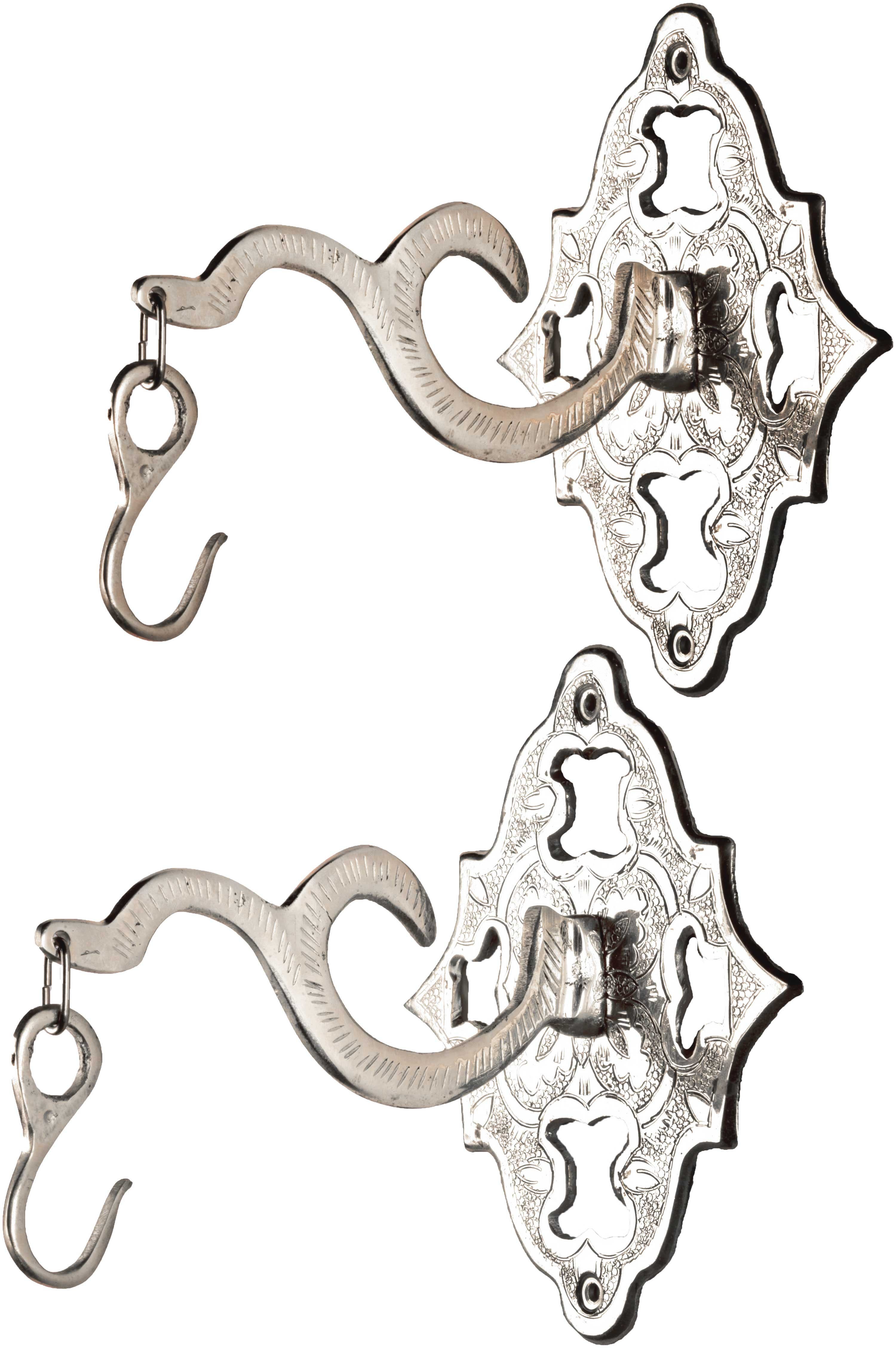 Marrakesch Orient & Mediterran Interior Kleiderhaken 2er Set Orientalischer Haken Küchenhaken Layal Silber, (2-St), Handarbeit