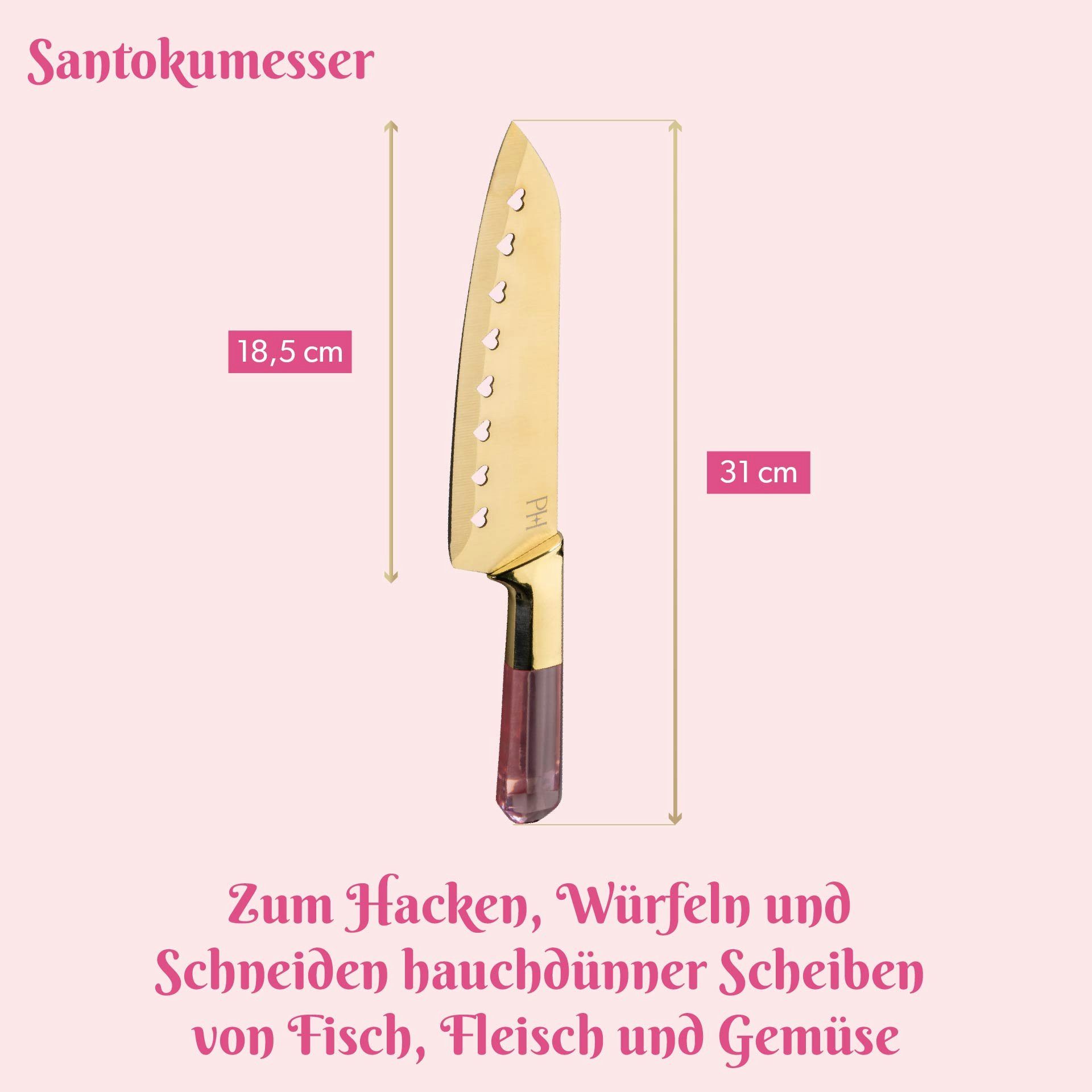 Paris Hilton Santokumesser Asiatisches Küchenmesser, Profi-Kochmesser