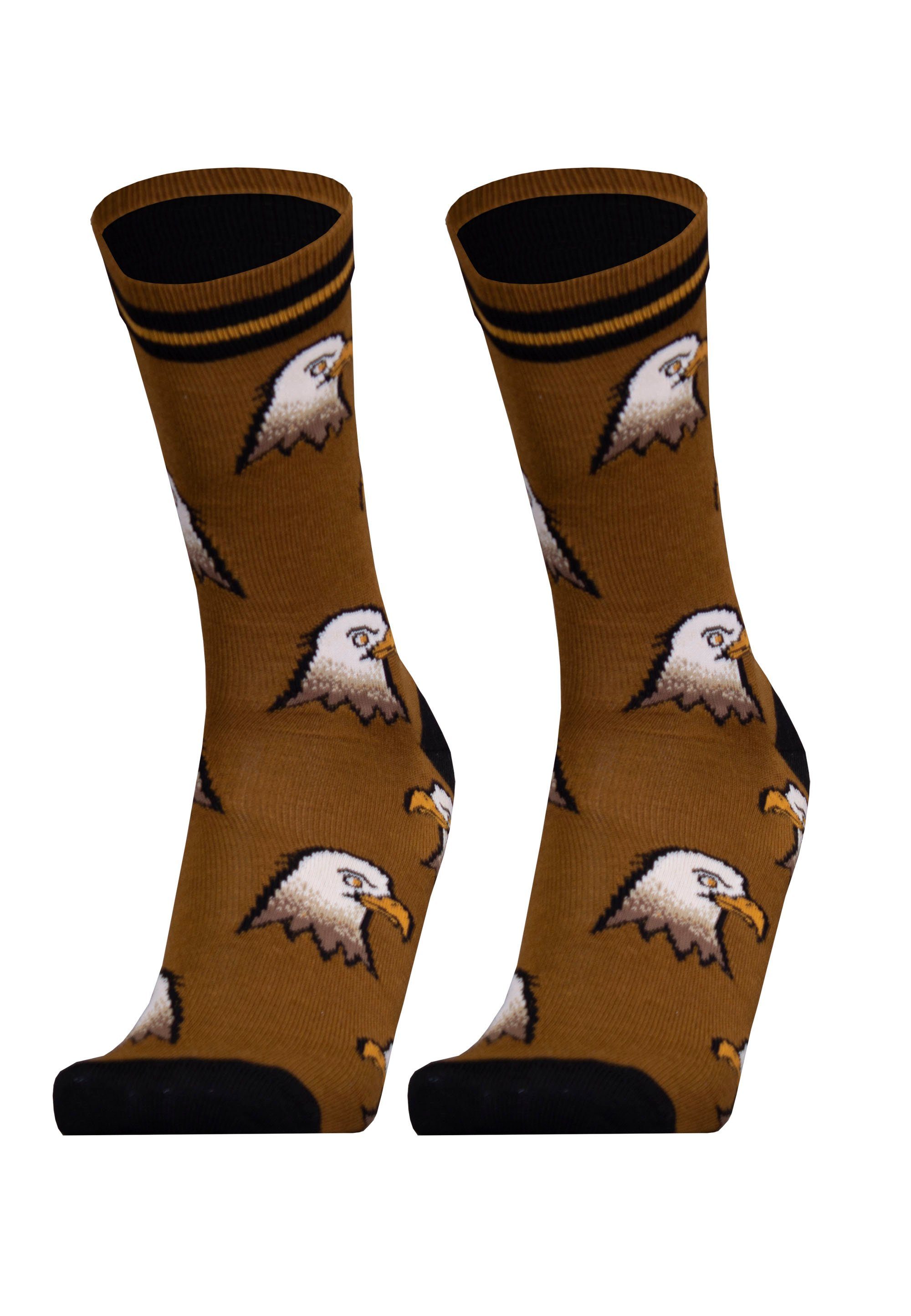 UphillSport Socken EAGLE (2-Paar) Pack braun Design 2er nahtlosem in