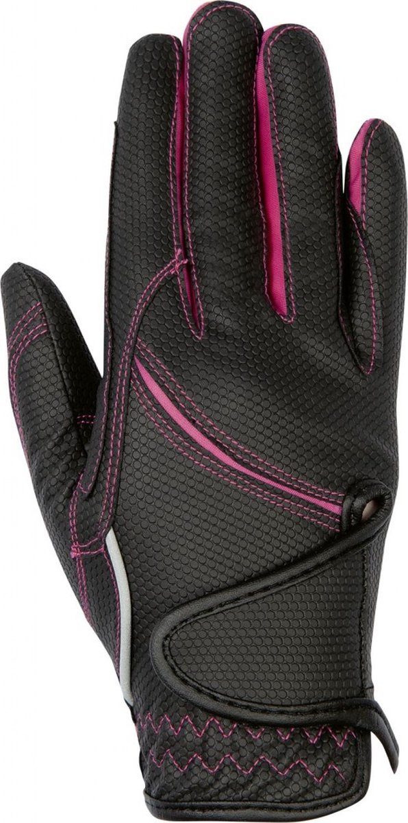 HKM Reithandschuhe Fashion Reithandschuhe schwarz-rosa Größe 6