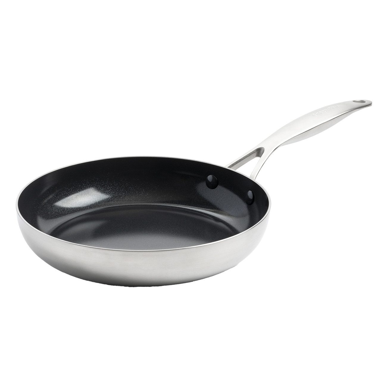 GREENPAN Bratpfanne Geneva Bratpfanne Edelstahl langlebig Antihaft backofenfest, Edelstahl, Kratzfest, Keramik, alle Herdarten, Backofengeeignet Ø 24 cm
