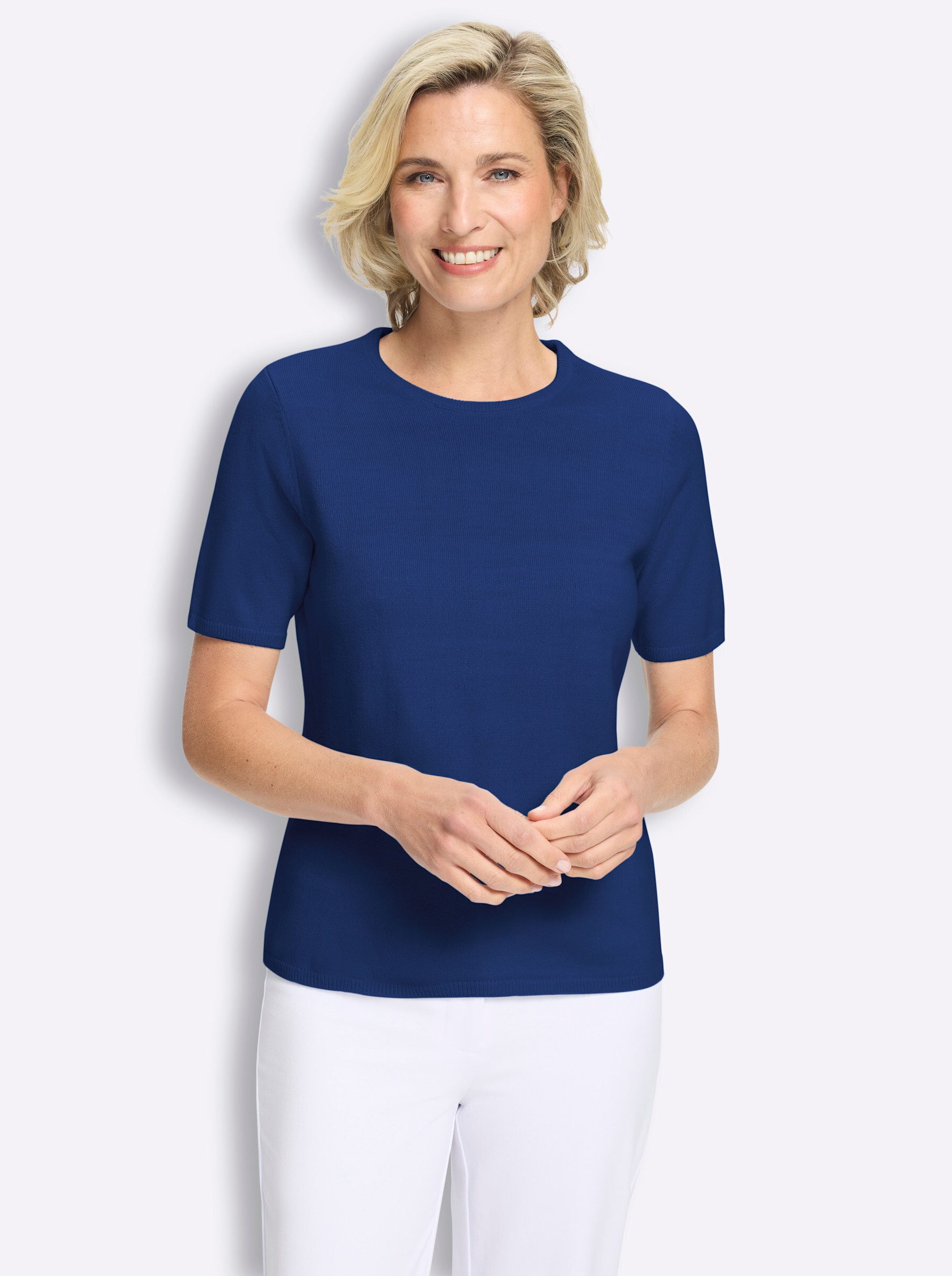Sieh an! Strickpullover Kurzarm-Pullover Kurzarm Jersey