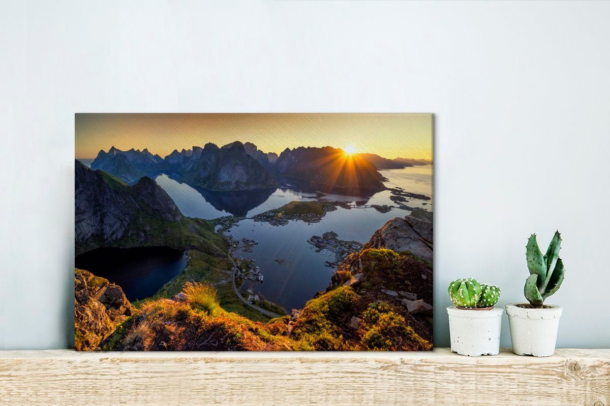 OneMillionCanvasses® Leinwandbild Lofoten, Norwegen, Leinwandbilder, Aufhängefertig, St), (1 cm 30x20 Wanddeko, Wandbild