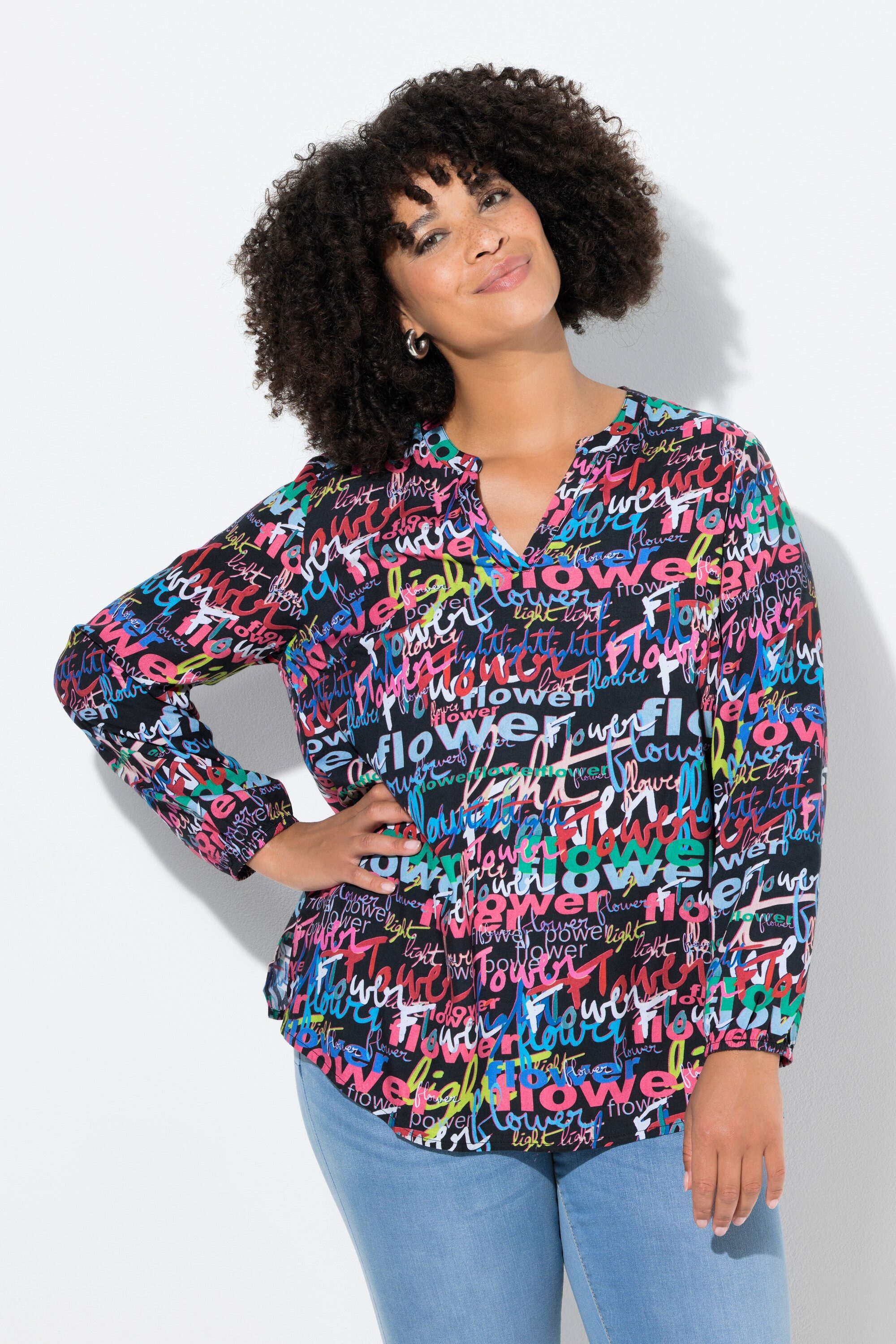 Angel of Style Tunika Tunika farbiges Wording-Muster günstig online kaufen