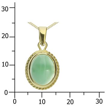 OSTSEE-SCHMUCK Kette mit Anhänger - Jolin - Gold 333/000 - Jade (2-tlg)