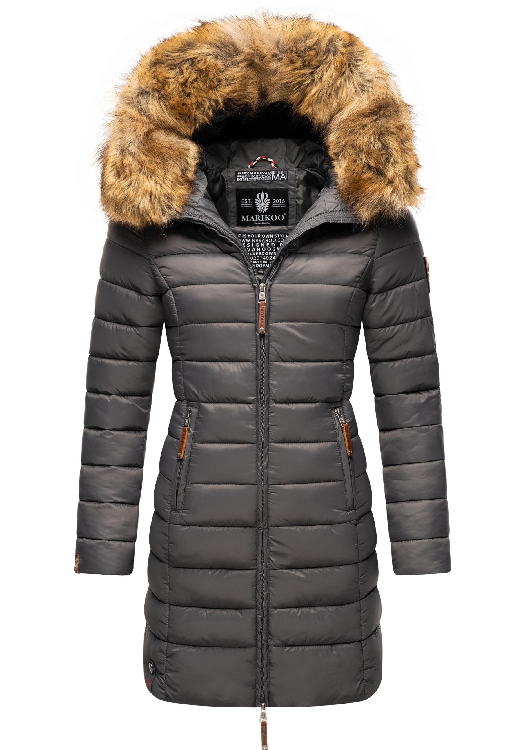 Marikoo Steppmantel Rose-Stepp zeitloser Winterparka mit großer Kunstfellka günstig online kaufen