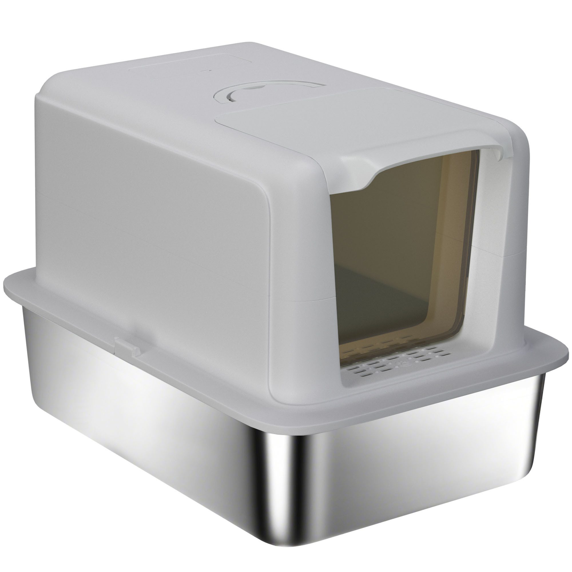 Welikera Katzentoilette Katzentoilette aus Edelstahl mit Filter & Schaufel günstig online kaufen