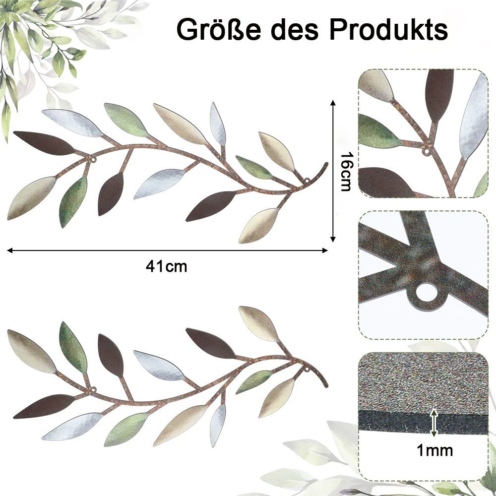 NUODWELL Wanddekoobjekt 2 Stück Metall Baum günstig online kaufen