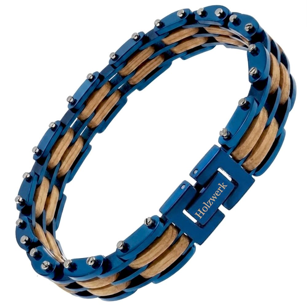Holzwerk Edelstahlarmband Designer Holz Armband, Armkette Gliederarmband, inklusive Armbandkürzer, Holz Unikate, ideal auch als Geschenk