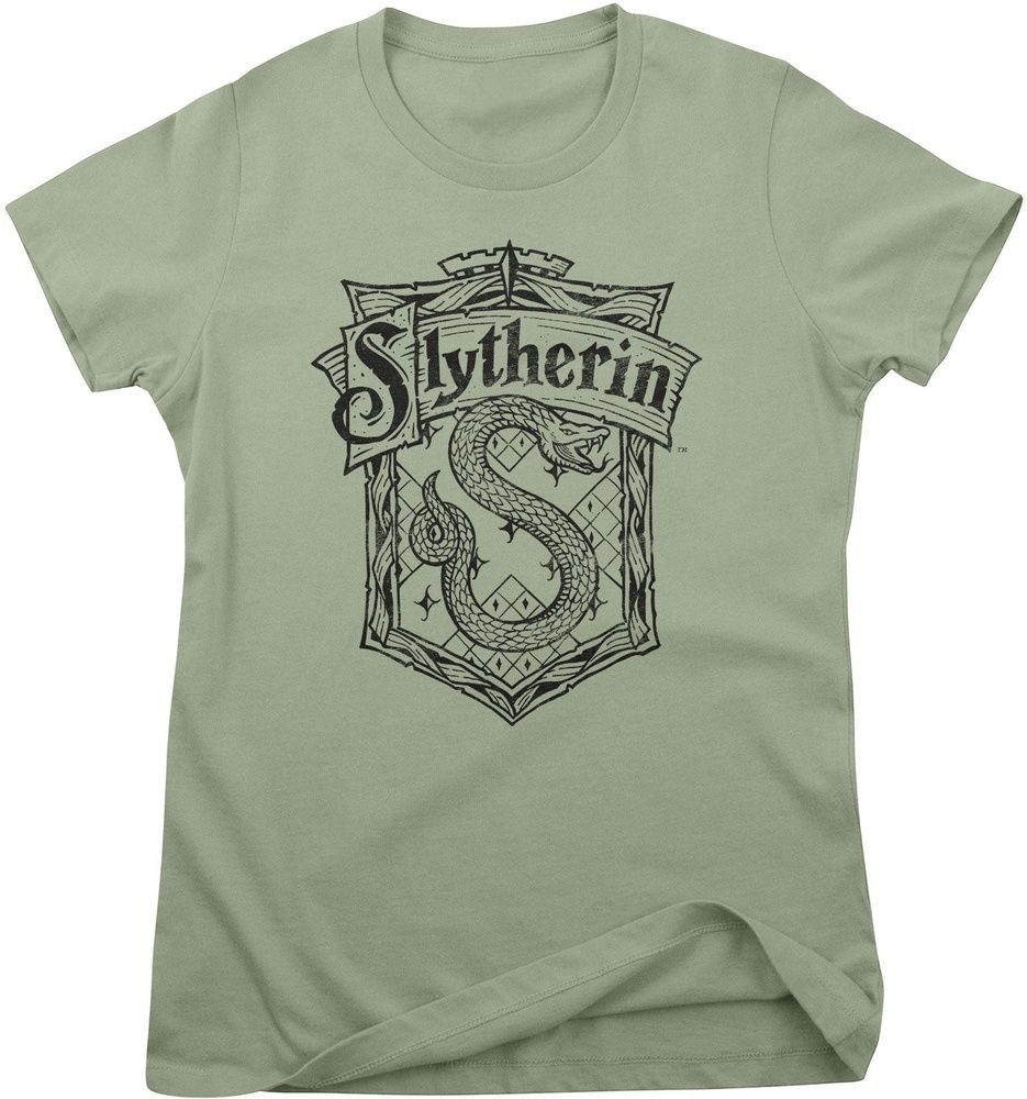 Harry Potter T-Shirt Harry Potter - Slytherin Washed Crest Girly Tee
