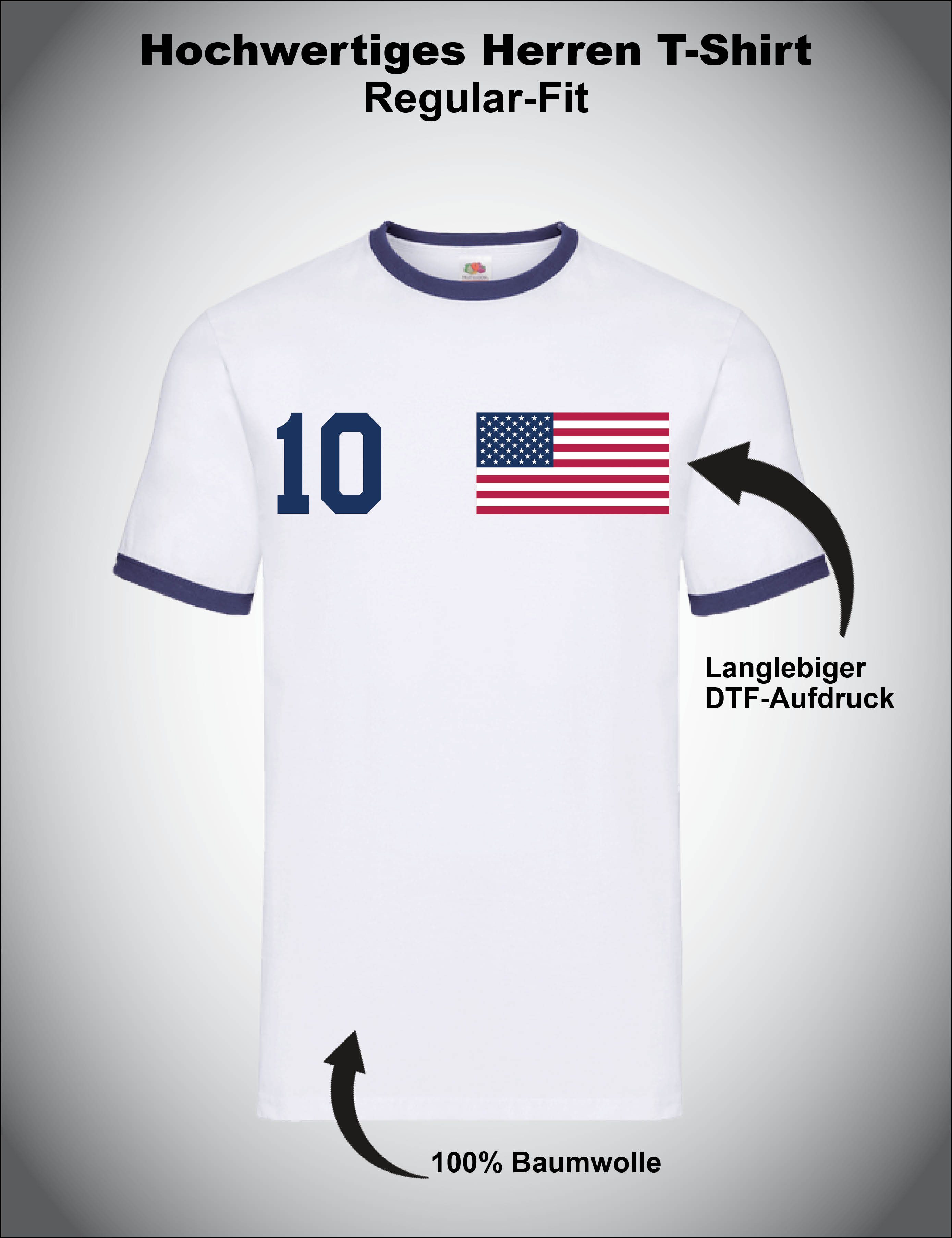 Youth Designz Print-Shirt "USA" Herren T-Shirt mit Fußball Print Geschenk Statement Männer mit stylischen sportlichen Aufdruck für Männer