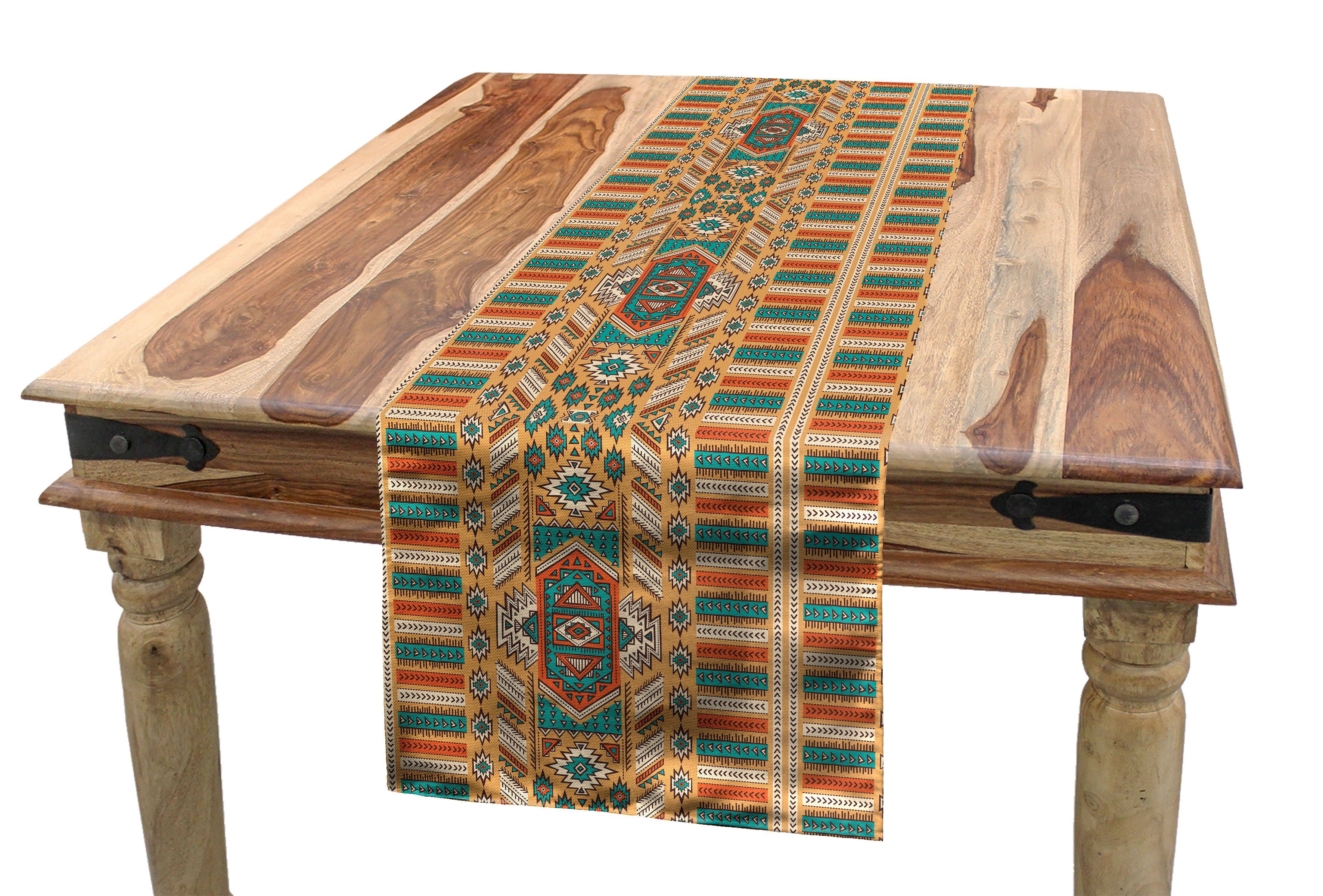 Abakuhaus Tischläufer Esszimmer Küche Rechteckiger Dekorativer Tischläufer, aztekisch Bohemian Pattern
