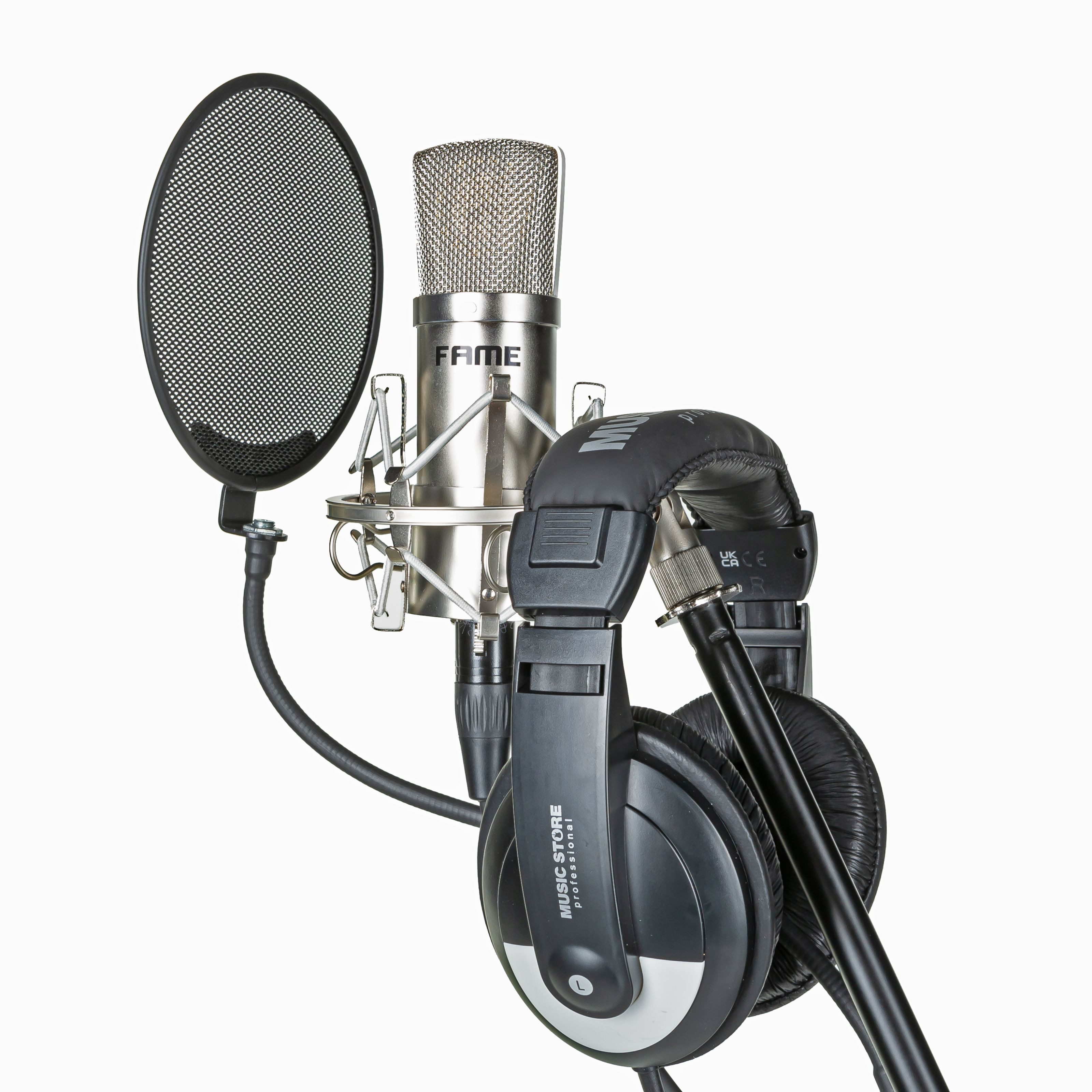 Fame Audio Mikrofon (Großmembran Kondensatormikrofon-Set Niere 20-20.000Hz 140dB SPL XLR 3 Pol Inkl. Zubehör Für Stimme/Instrument Einsteiger Fortgeschrittene), Großmembran Kondensatormikrofon, Einsteiger & Fortgeschrittene