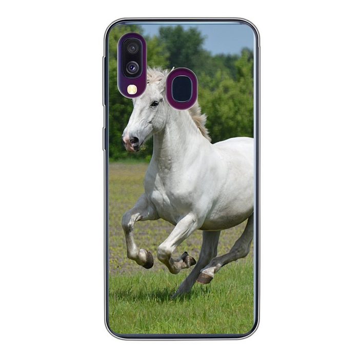 MuchoWow Handyhülle Pferde - Natur - Weiß Handyhülle Samsung Galaxy A40 Smartphone-Bumper Print Handy