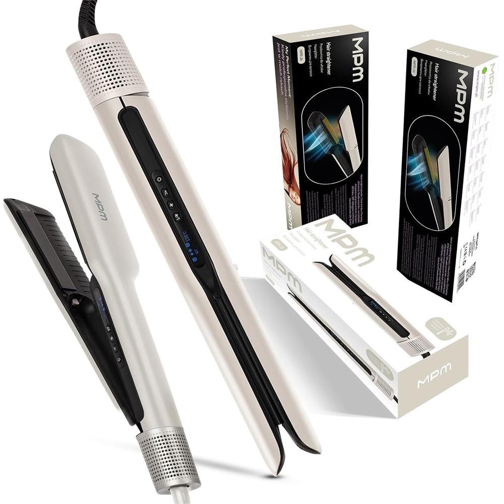 MPM Luftstrom-Haarglätter MPR-26, Haarglätter mit Aufbewahrungstasche, 3 Modi, Ionisierung, 100–230 °C, LED, Abschaltautomatik, 2 Luftstufen