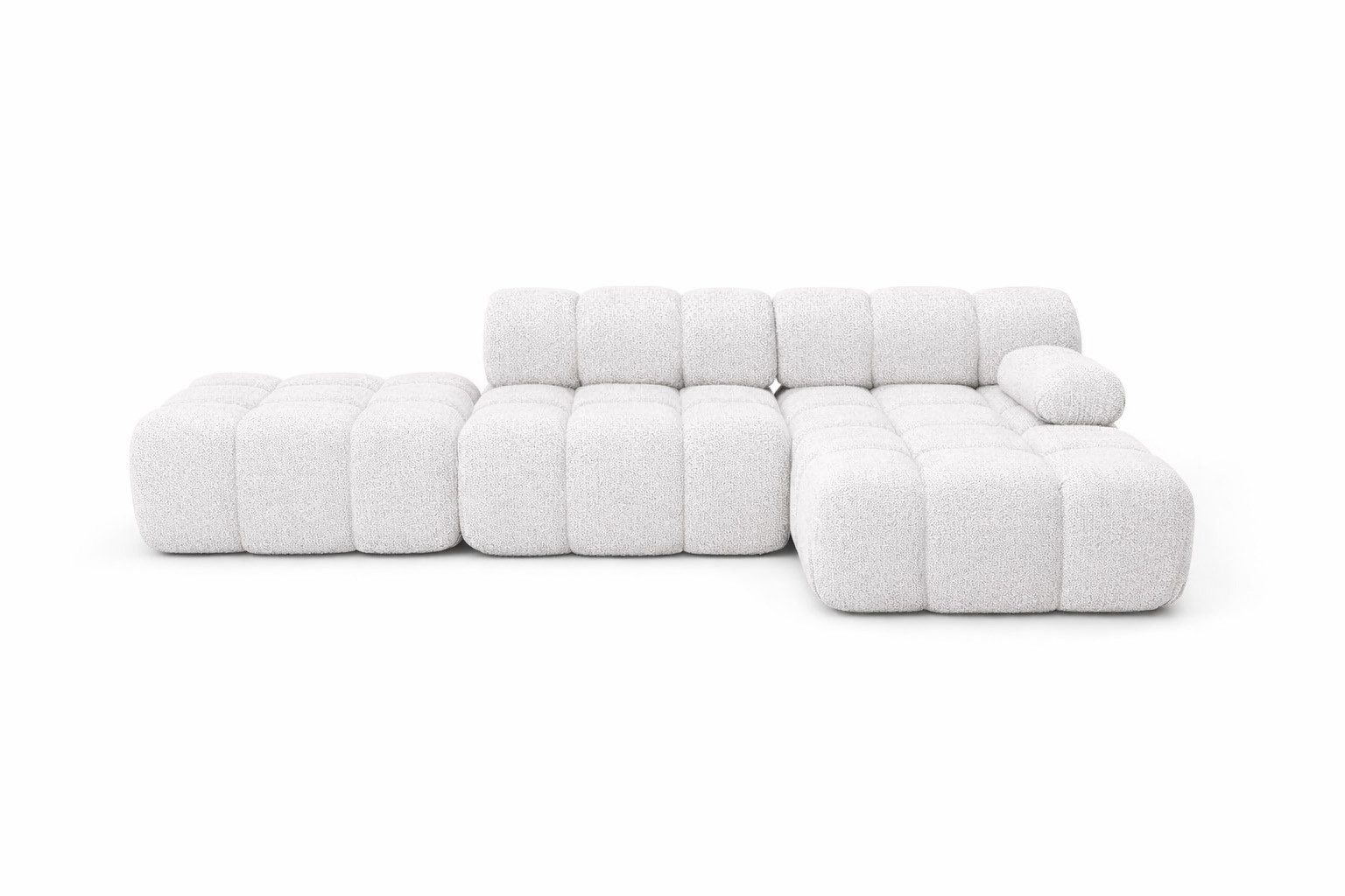 Kaiser Möbel Ecksofa modular mit Hocker, Sofa L-Form, Bouclé-Stoff Abriamo, Selia, Ecksofa mit Hocker, Modernes Design,Weiche, abgerundete Form,Hoher Sitzkomfort